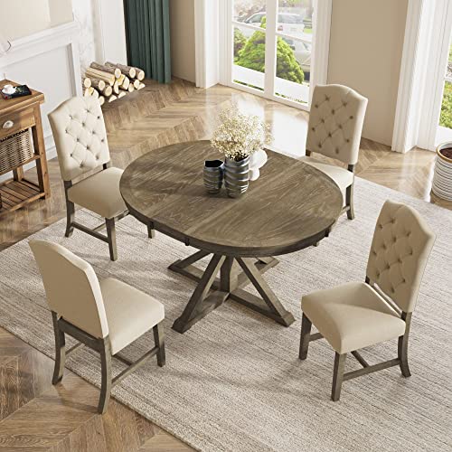 Natural Wood Wash/Upholstered Chairs