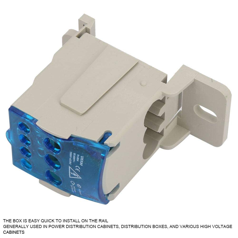 Din Rail Terminal Block Distribution Box - Universal Electric Wire Connector & Power Junction Box for Industrial Control Panels and Electrical Wiring Systems - Perfect for Home Automation, Solar Power, and DIY Electrical Projects