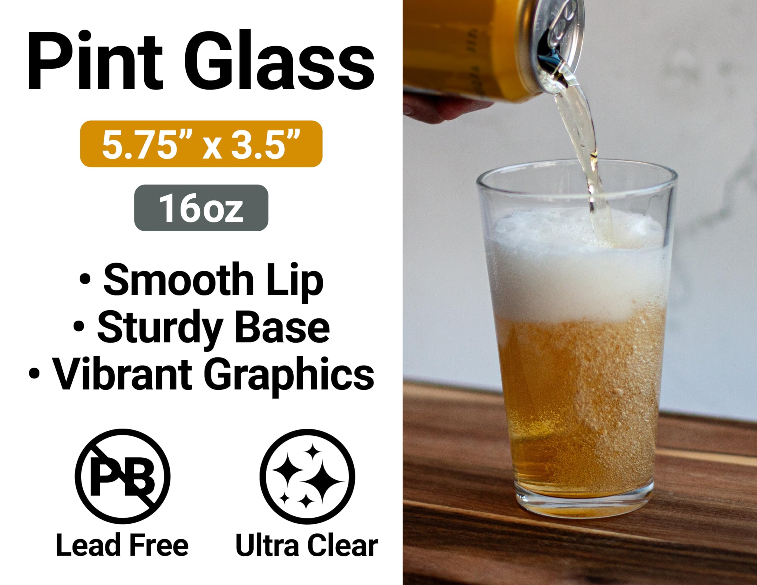 Official NASCAR Pint Glass 2020 - Licensed Collectible Beer Mug for Racing Fans - Perfect for Game Day, Parties & Sports Bars