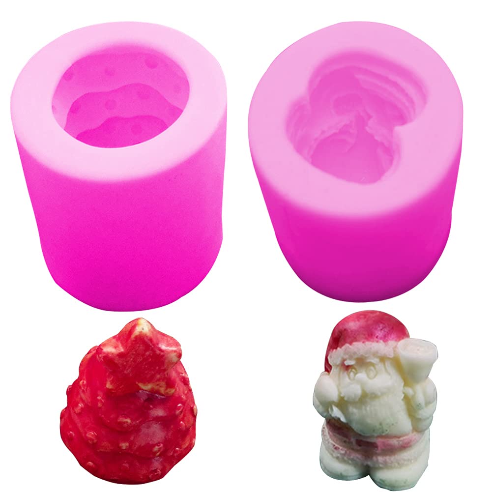Santa Claus Christmas Tree Star Silicone Mold - DIY Fondant Cake, Handmade Soap & Clay Molds for Holiday Baking & Crafts - Perfect for Christmas Decorations, Cookie Making & Gift Giving