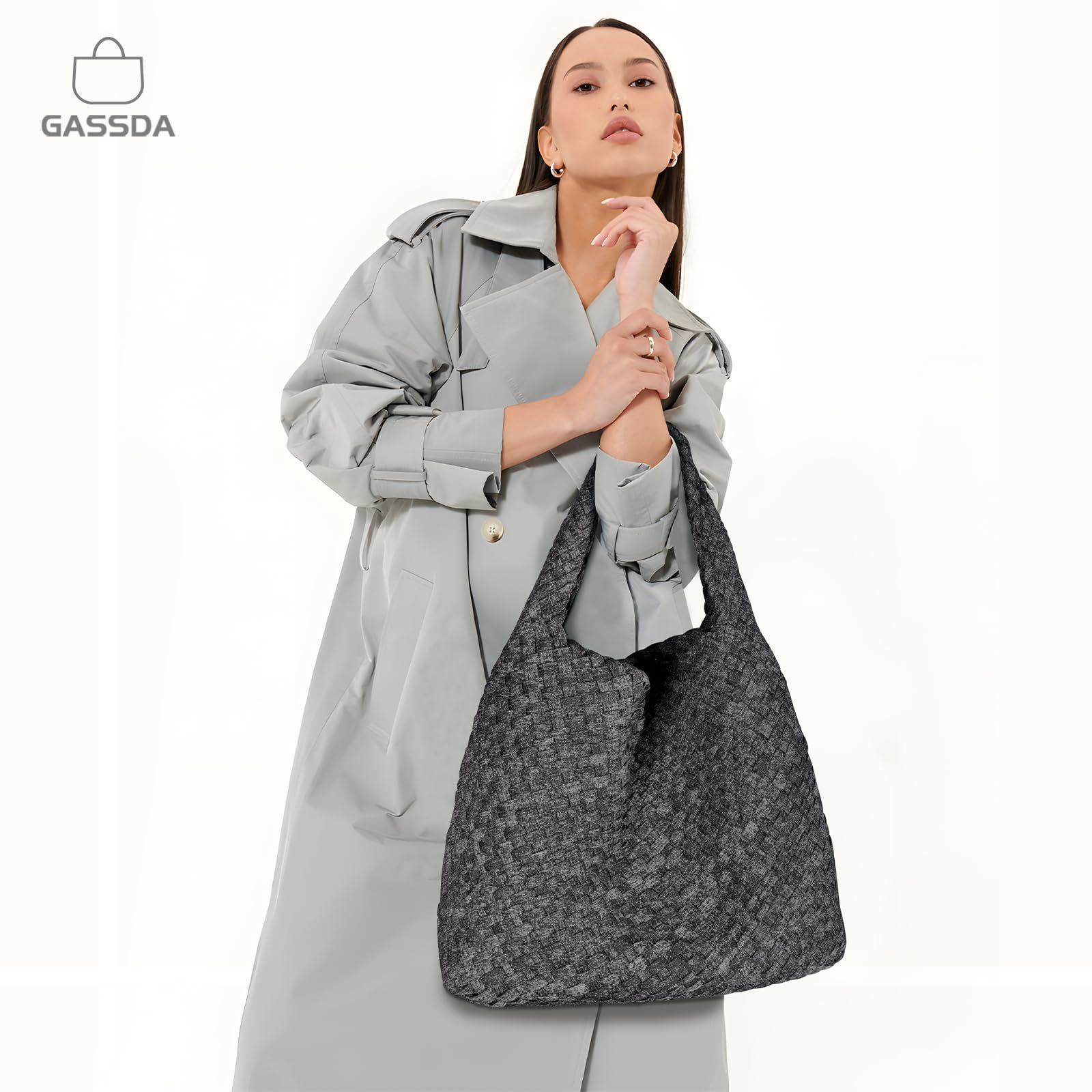 Eco-Friendly Woven Vegan Leather Tote Bag for Women - Stylish Shoulder & Top-Handle Handbag Purse - Perfect for Work, Travel, Shopping & Daily Use