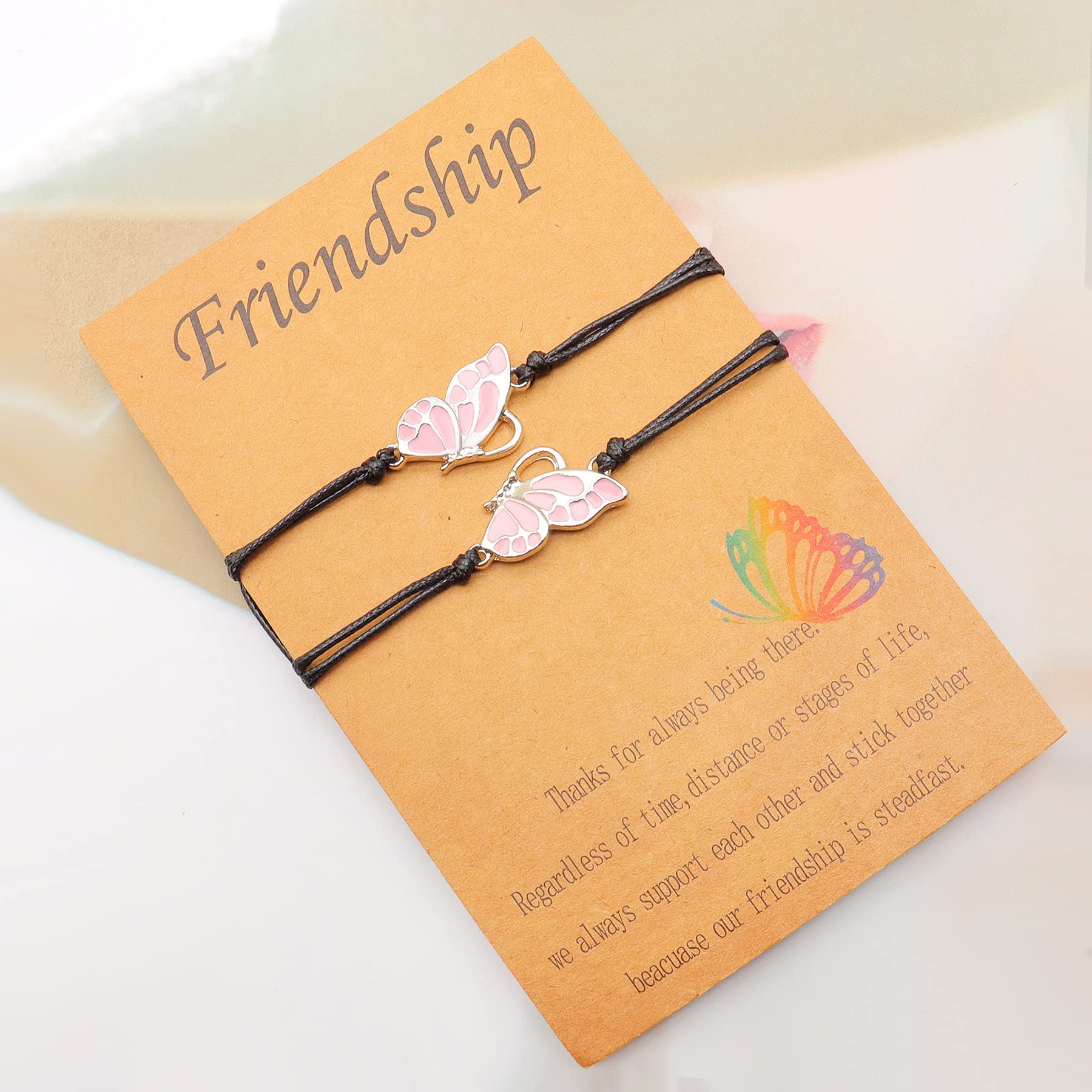YOOESTORES82 Best Friends Friendship Bracelets Anklet, Long Distance BFF Bracelets, 2 Best Friend Butterfly Bracelets for Women, Promise Matching Anklet Birthday Gifts for Sisters, Couples, and Besties