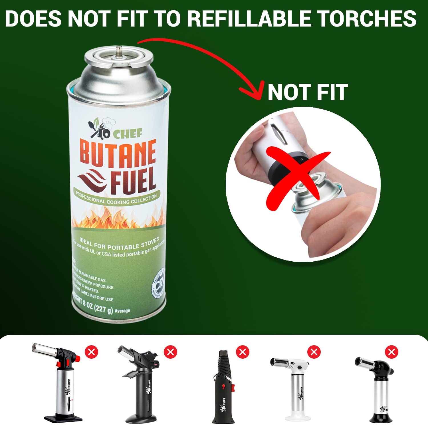 JoChef Butane Camping Stove - 9,500 BTU Portable Gas Stove for Outdoor Cooking, Backpacking, Hiking & Emergency Preparedness