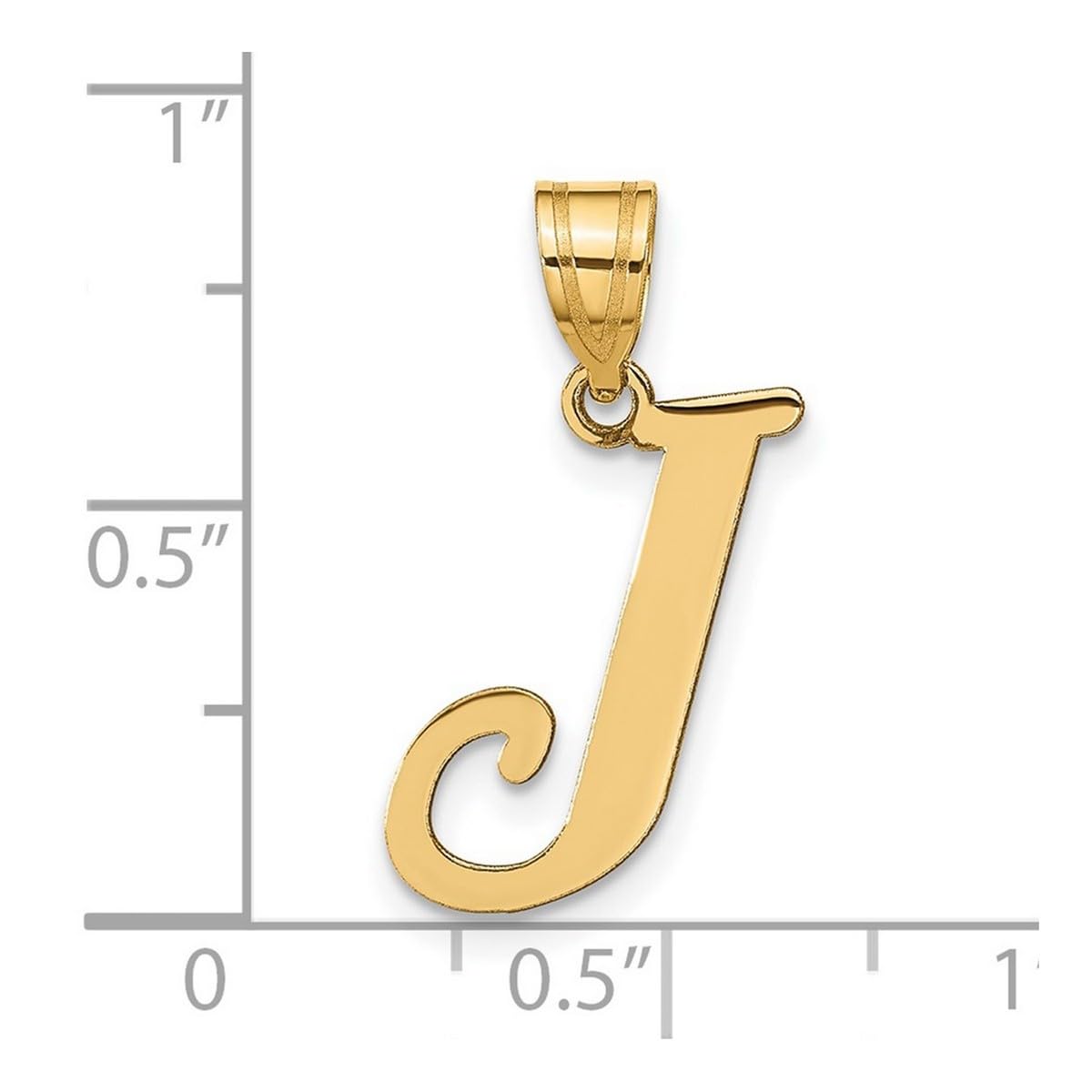 14K Gold Polished Letter J Initial Pendant Necklace for Women - Elegant Personalized Jewelry Gift for Birthday, Anniversary & Valentine's Day