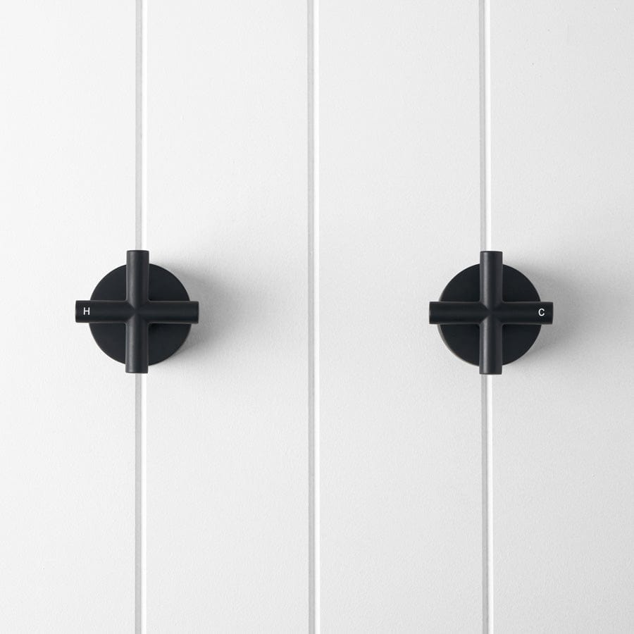 Cross Taps Matte Black - Premium Matte Black Cross Taps for Plumbing & DIY Projects | Perfect for Kitchen, Bathroom & Outdoor Faucet Installations