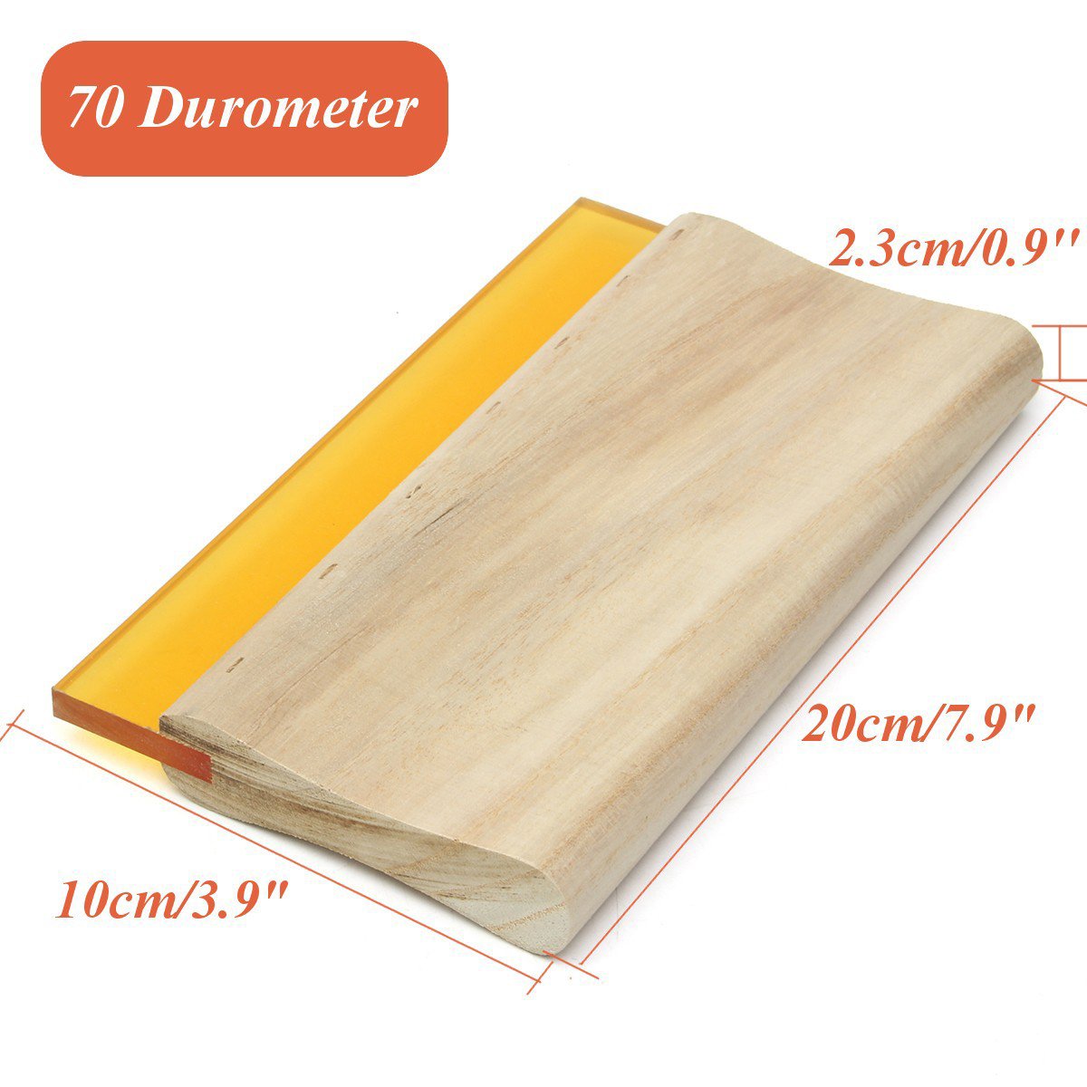 Tlilyy 8-Inch Screen Printing Squeegee - 70 Duro Hardness Ink Scraper Tool for DIY T-Shirt Printing & Fabric Art Projects
