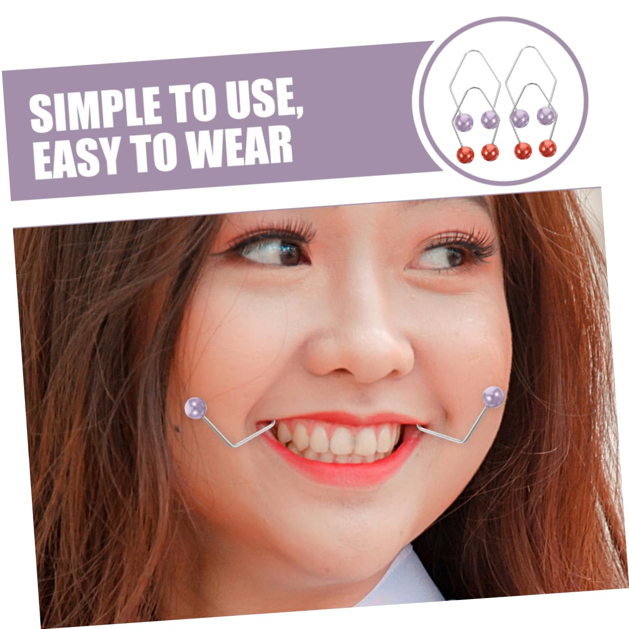 Healeved 2 Pairs Copper Facial Dimple Trainer - Cheek Dimple Maker for Women, Portable Face Exerciser for Natural Dimples | Perfect for Daily Beauty Routine & Facial Massage