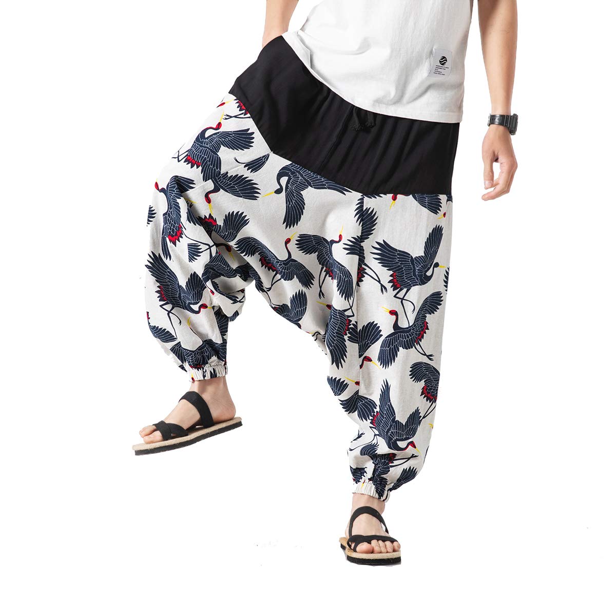 Seidarise Men's Harem Pants - Drop Crotch Lounge Pants, Plus Size Genie Pants & Balloon Yoga Joggers for Meditation, Workout and Casual Wear