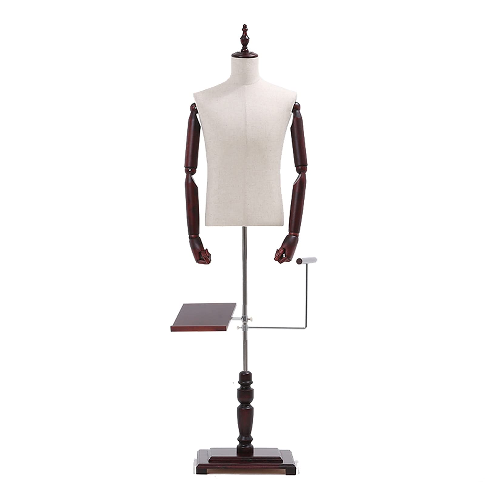 Adjustable Beige Male Mannequin Torso with Removable Pants & Shoe Stand - Half Body Display Dummy for Men's Casual Clothing - Perfect for Retail Stores, Boutique Window Displays & Fashion Photography