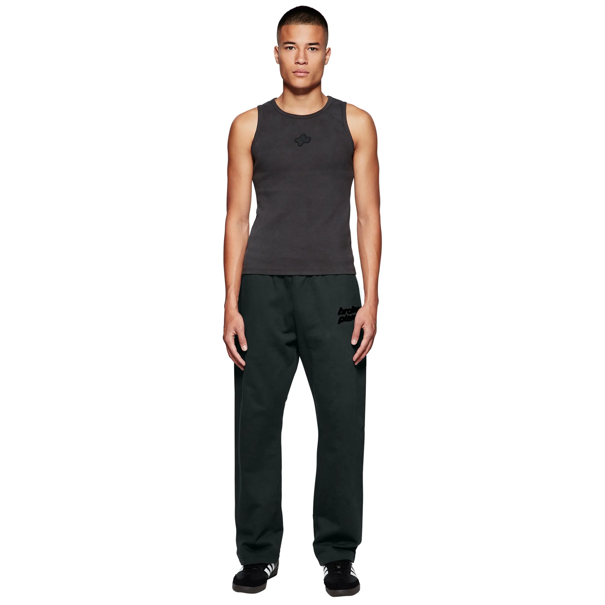 Broken Planet Straight Leg Soot Black Sweatpants for Men - Comfortable Joggers with Elastic Waistband - Perfect for Gym, Lounge & Casual Wear