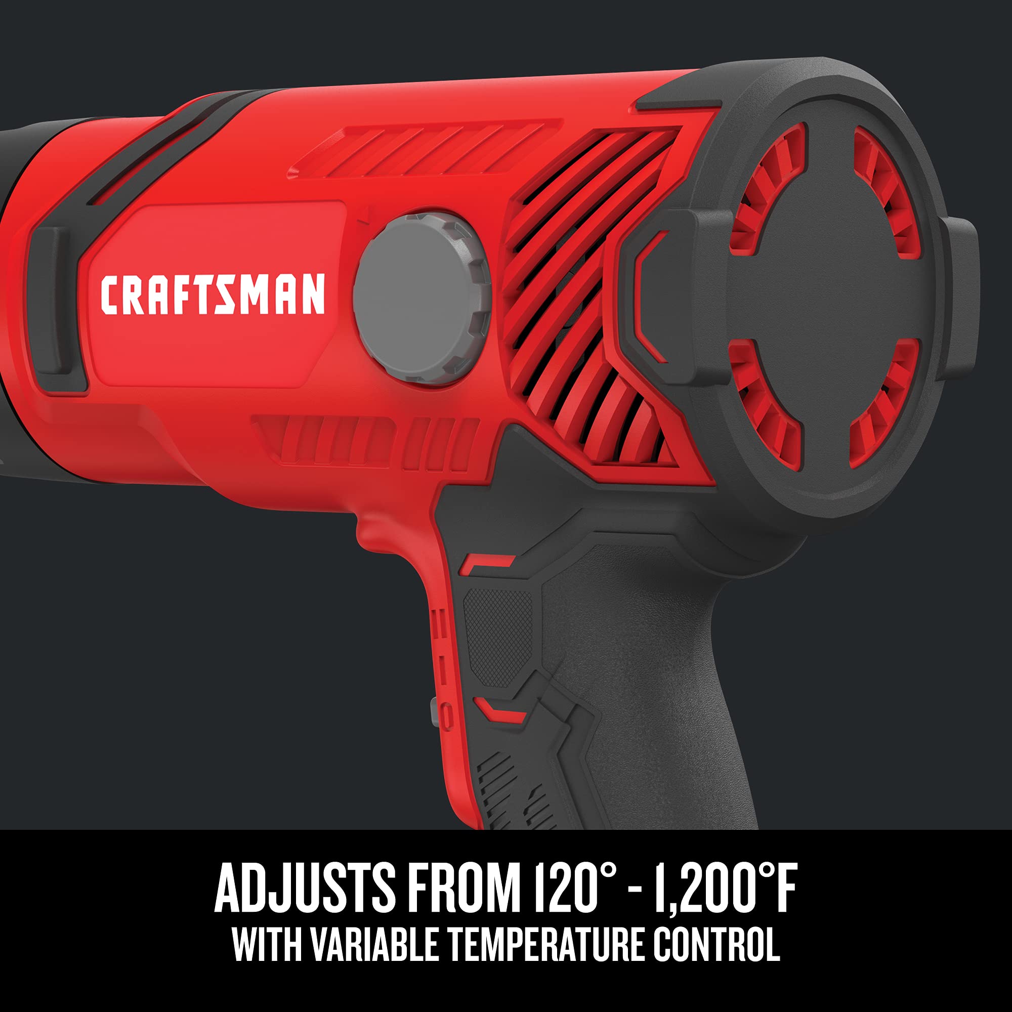 CRAFTSMAN 1500W Corded Heat Gun with Adjustable Temperature up to 1200°F (CMEE531) - Perfect for Paint Stripping, Shrink Wrapping, Thawing Pipes & DIY Projects
