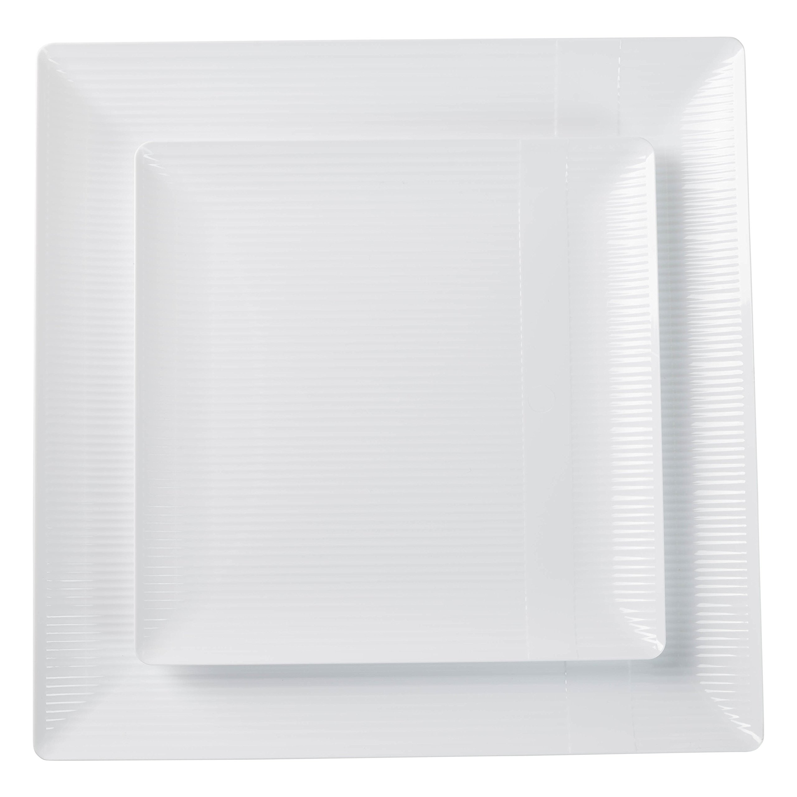 Premium Heavy Duty Plastic Plates - 40 Pack White 6.5 Inch Square Plates for Weddings, Parties, and Events - Durable Dishware Like Fine China - Perfect for Catering, Picnics, and Outdoor Dining