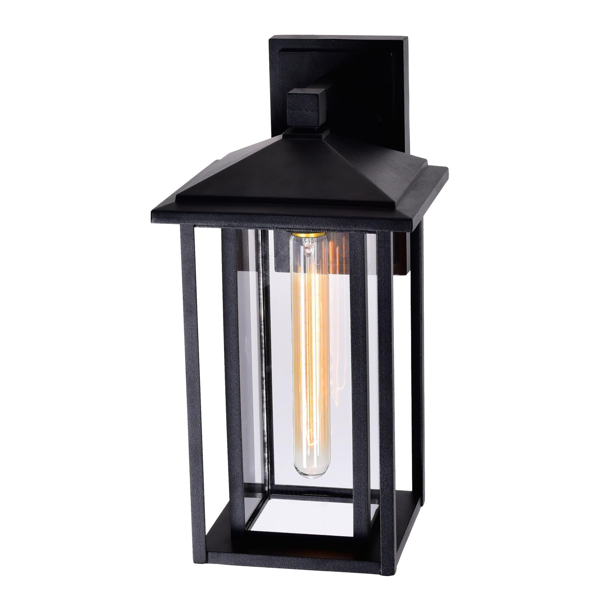 CWI Lighting Crawford 1-Light Black Outdoor Wall Light - Durable Exterior Sconce for Porch, Patio, and Garden Lighting