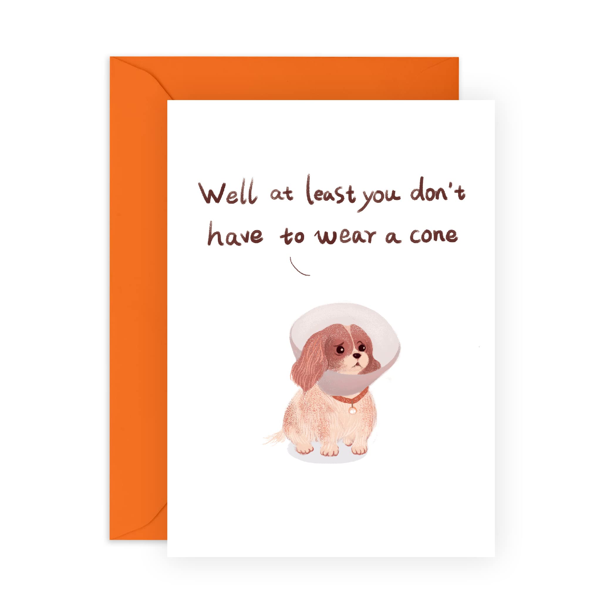 Get Well Soon Card with Cute Dog Wearing Cone - Thoughtful Recovery Gift for Men, Women, Dad, Mom, Daughter, Son & Friends - Includes Fun Stickers - Perfect for Hospital Visits, Care Packages & Cheering Up Loved Ones