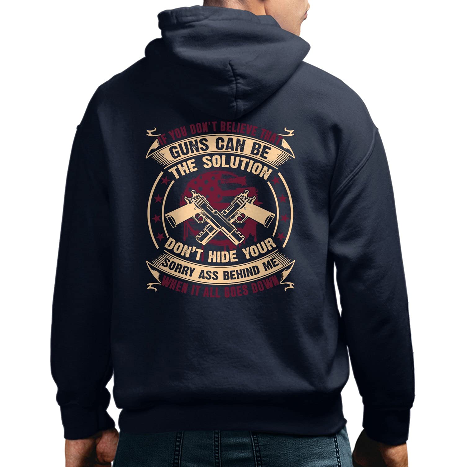 Gun Can Be The Solution Pullover Hoodies - Trendy Gun Print Hooded Sweatshirts for Men & Women | Perfect for Casual Wear, Street Style & Outdoor Activities
