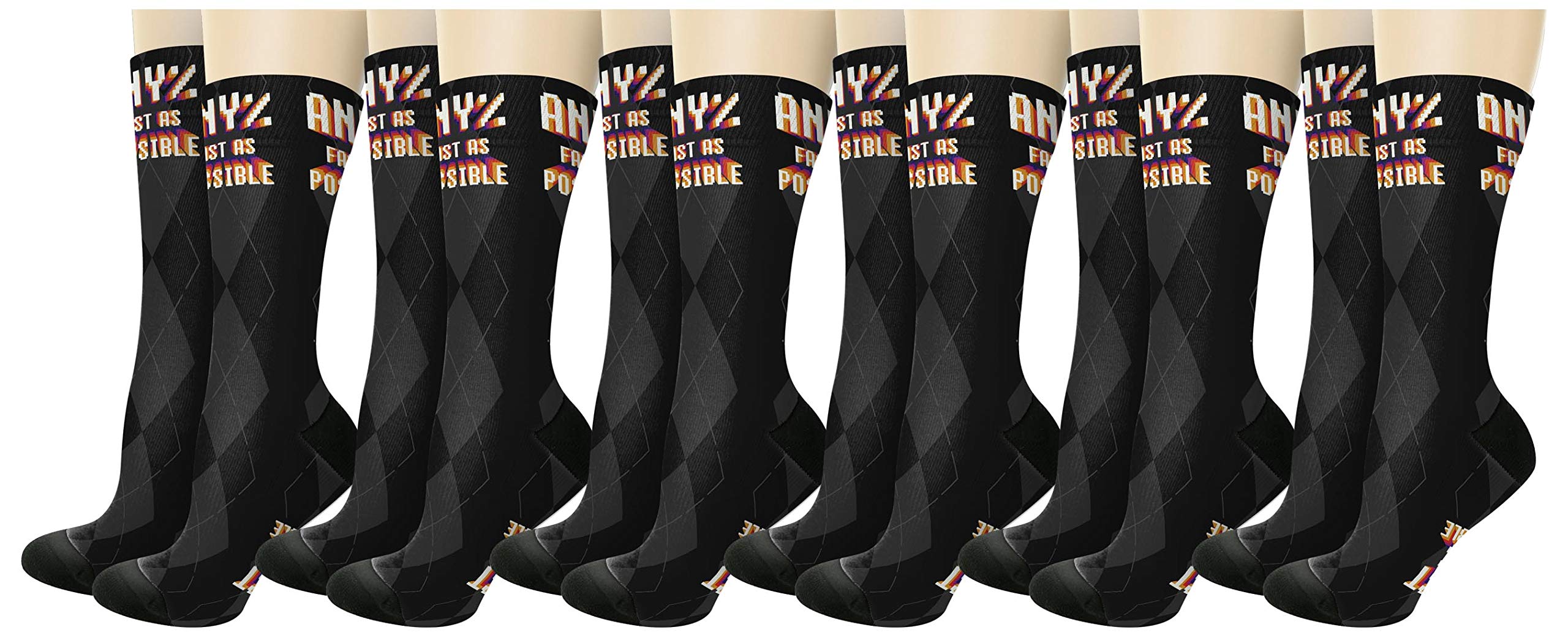 Fast As Possible Gaming Speedrunner Crew Socks - Comfortable Novelty Socks for Streamers & Gamers - Perfect for Esports, Live Streaming & Gaming Marathons