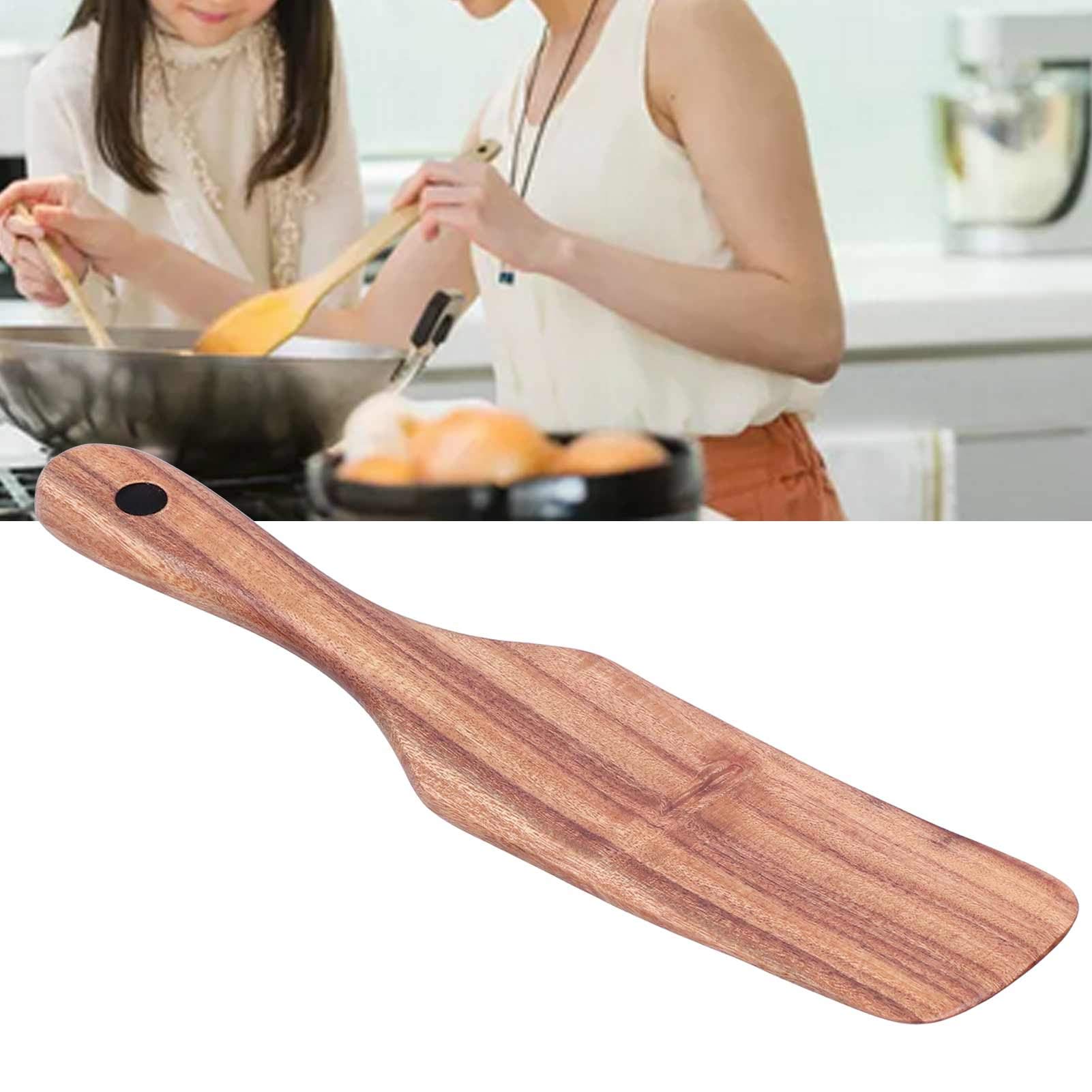 Premium Wooden Spatula for Frying - Natural Kitchen Cooking Utensil for Steak, Eggs & Pancakes - Eco-Friendly Wooden Turner & Scraper for Non-Stick Pans - Perfect for Grilling, Baking & Everyday Cooking