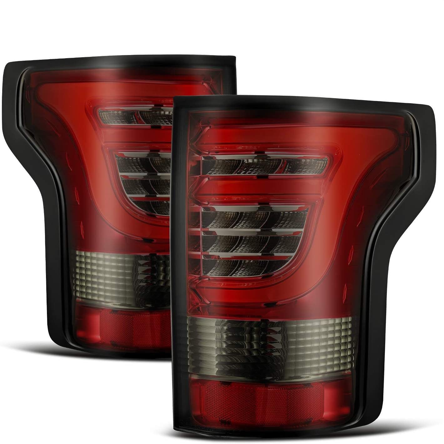 Alpharex PRO-Series LED Tail Lights for 2015-2017 Ford F150 - Red Smoke Lens - Enhanced Visibility & Style - Perfect for Night Driving & Custom Truck Upgrades