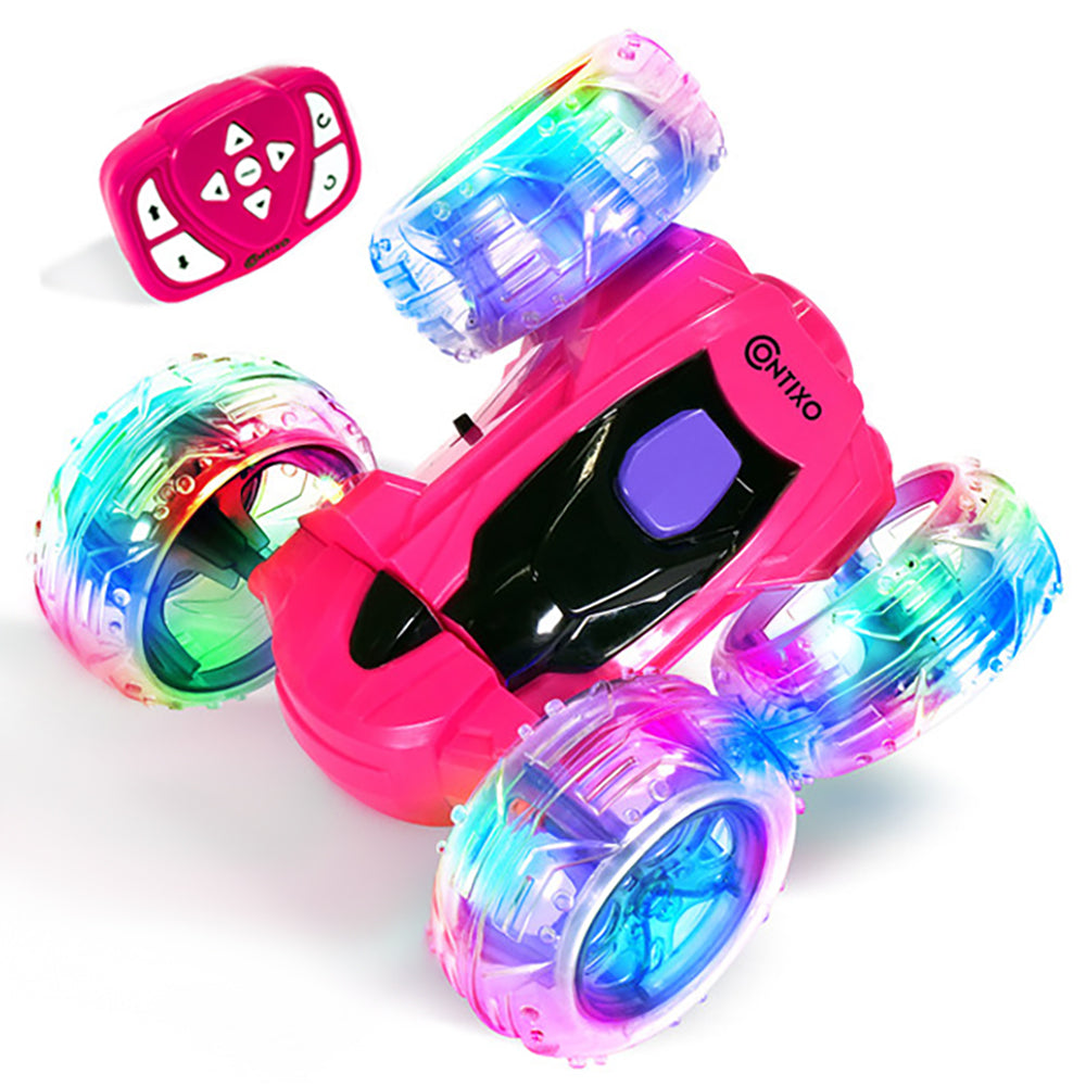 Contixo SC3 Remote Control RC Flip Stunt Car - Pink | 360° Flips & Tricks | Indoor & Outdoor Toy for Kids & Adults