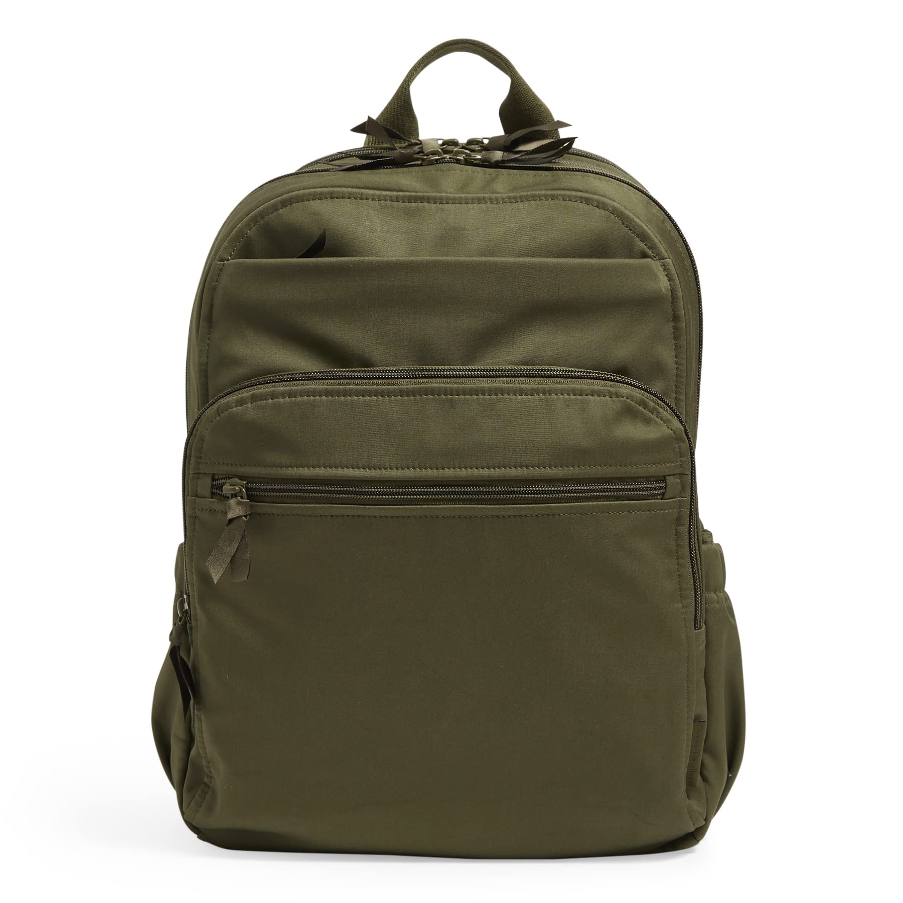 Vera Bradley Women's XL Cotton Campus Backpack - Climbing Ivy Green, Spacious College Bookbag for School, Travel & Work | Durable Lightweight Backpack for Students & Professionals