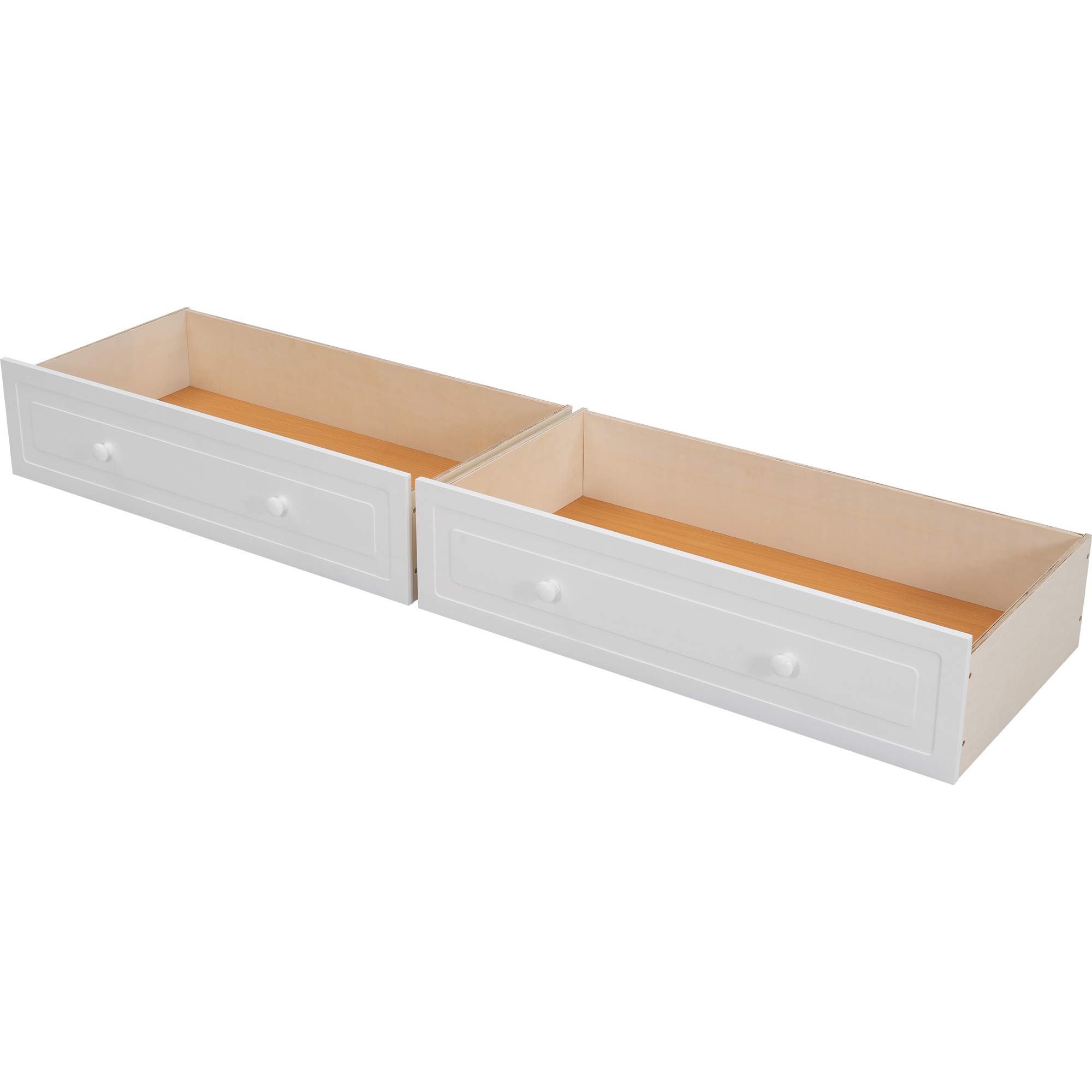 Harper & Bright Designs Full Over Full Wood Bunk Bed with 2 Storage Drawers & Ladder, Convertible to Twin Daybeds - Space Saving Kids Bedroom Furniture for Small Rooms (White) - Perfect for Shared Kids' Rooms, Sleepovers & Guest Bedrooms