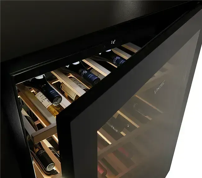 Vintec 35 Bottle Wine Cooler Refrigerator - Dual Zone Temperature Control for Red & White Wines - Perfect for Home Bar, Kitchen, or Dining Room Storage