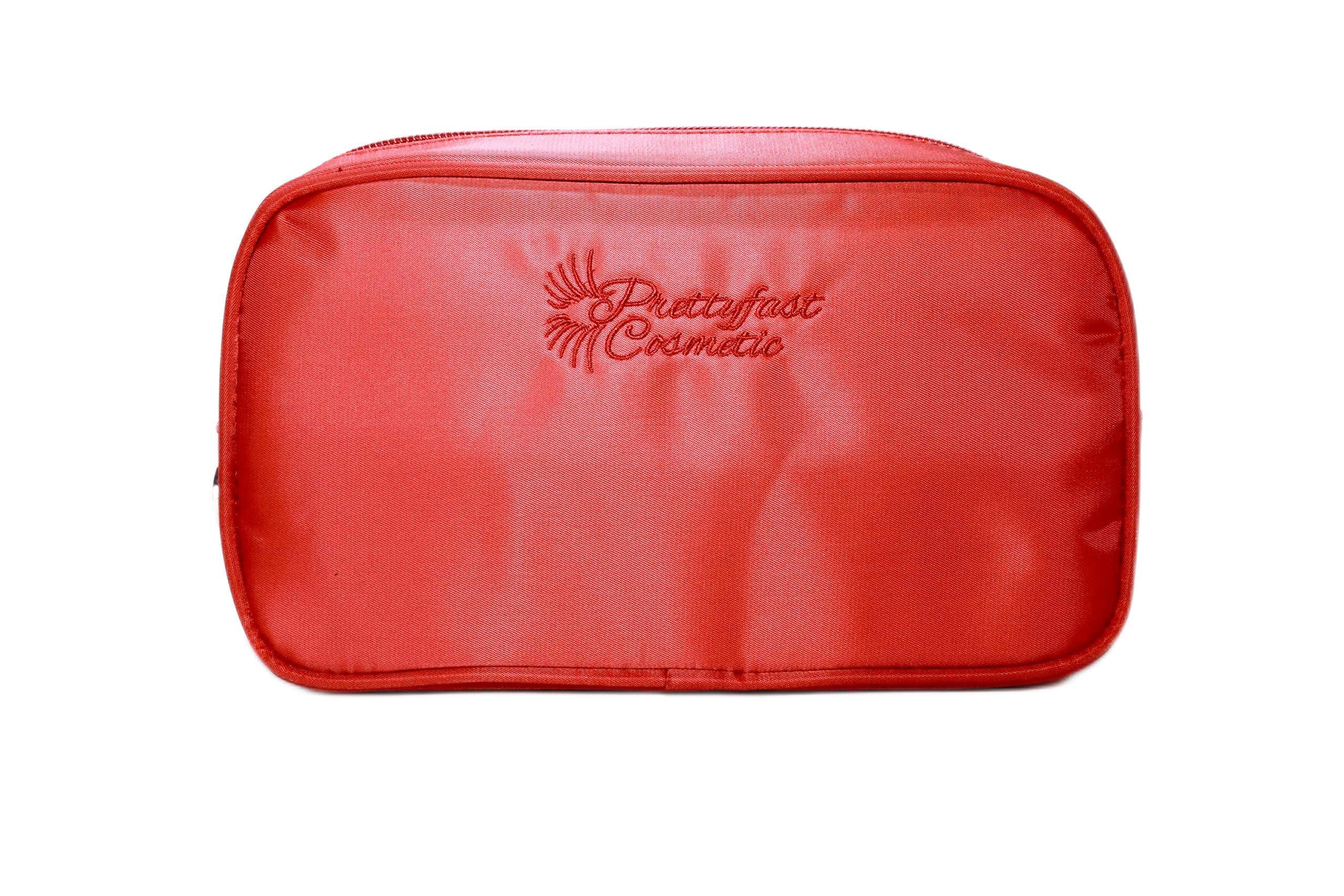 Insulated Makeup Bag for Travel - Heat-Resistant Cosmetic Organizer (Red) - Perfect for Makeup Lovers, Gym Essentials & On-The-Go Beauty