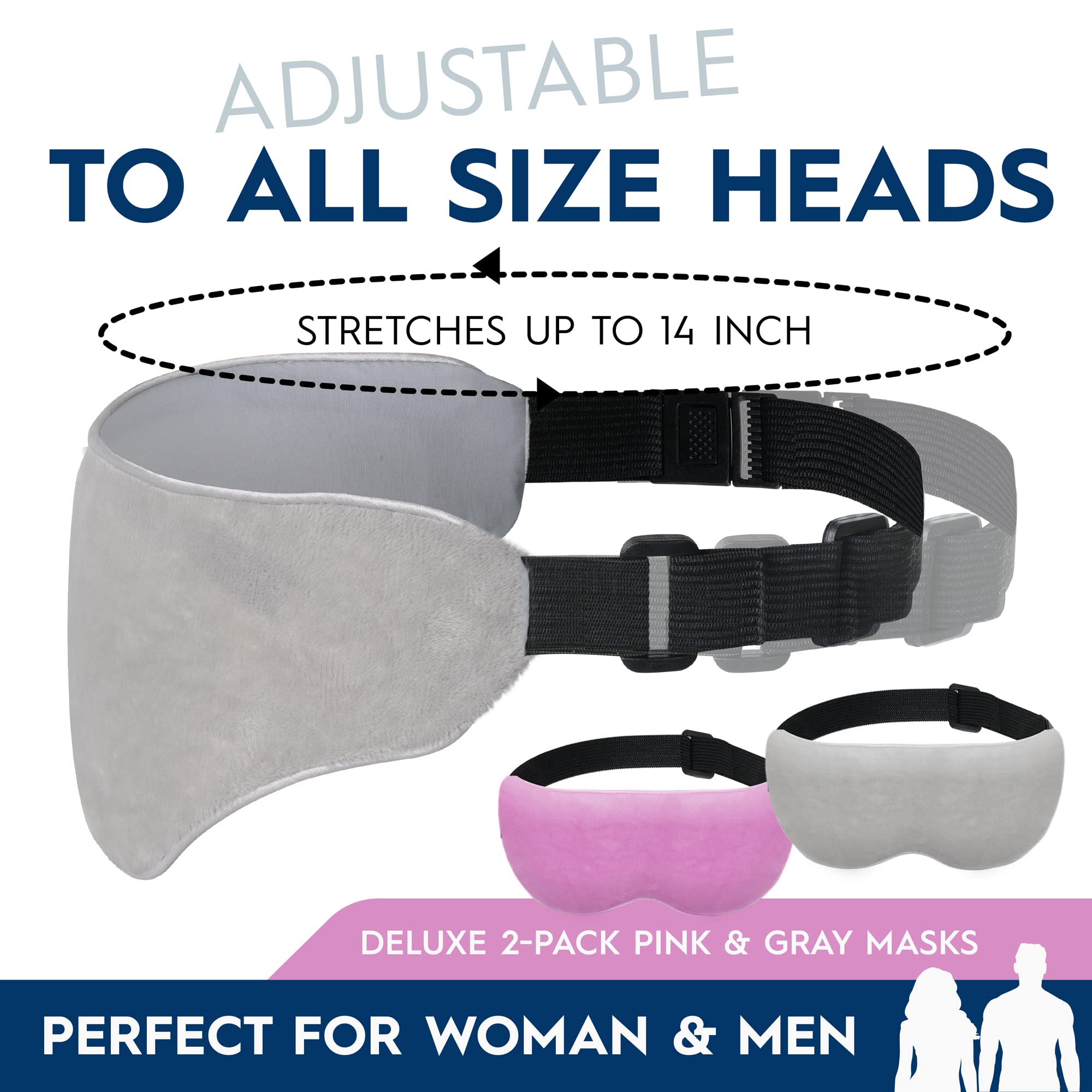 Hot & Cold Therapy Eye Mask for Pain Relief - Soothing Compress for Headaches, Puffiness, Sinus & Migraine Relief | Soft Velvet Satin with Adjustable Strap | Perfect for Sleeping, Relaxation & Allergy Relief