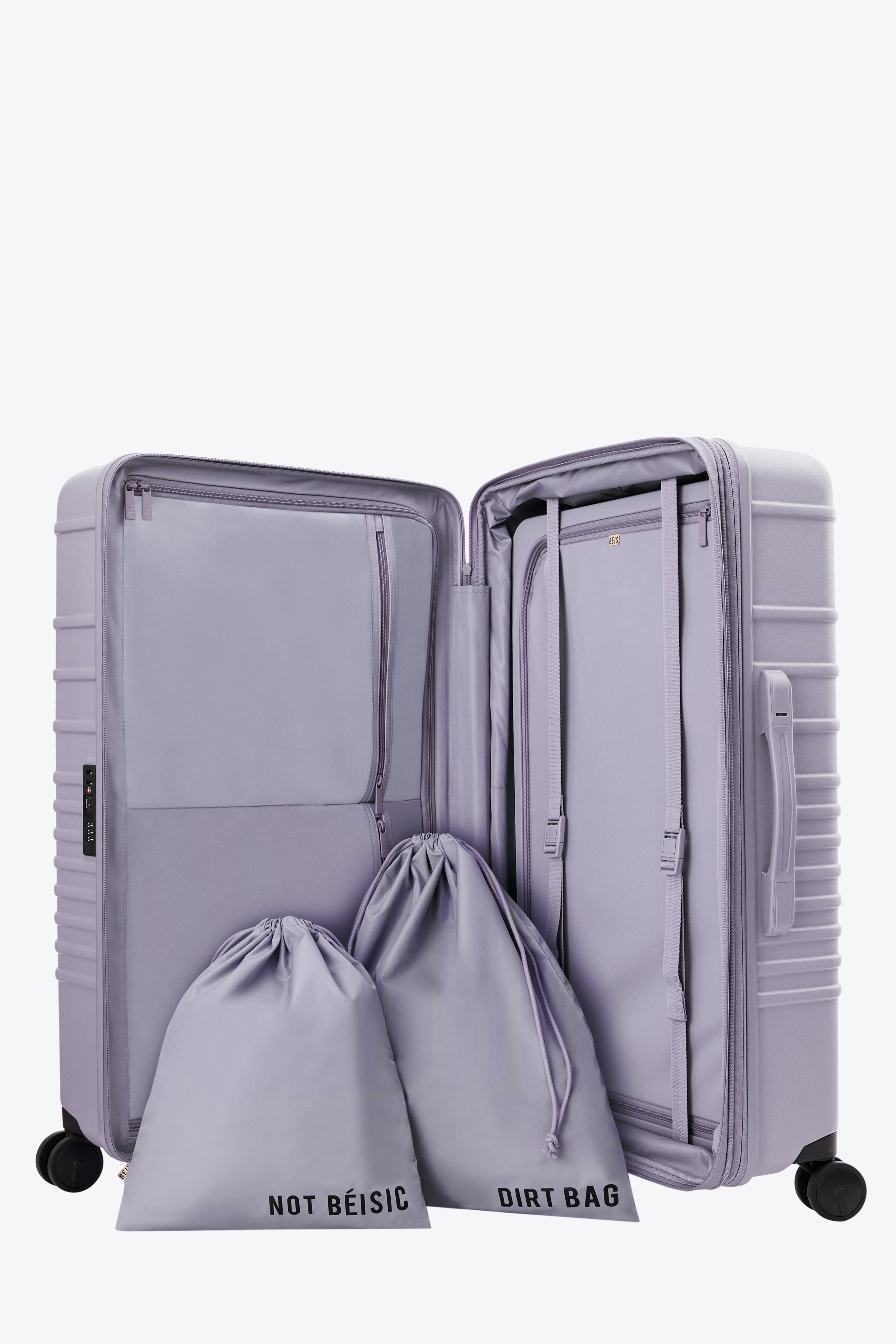 Large Lavender Check-In Roller Suitcase - Spinner Luggage with 4 Wheels for Travel, Business Trips & Vacations - Durable & Stylish Carry-On Bag