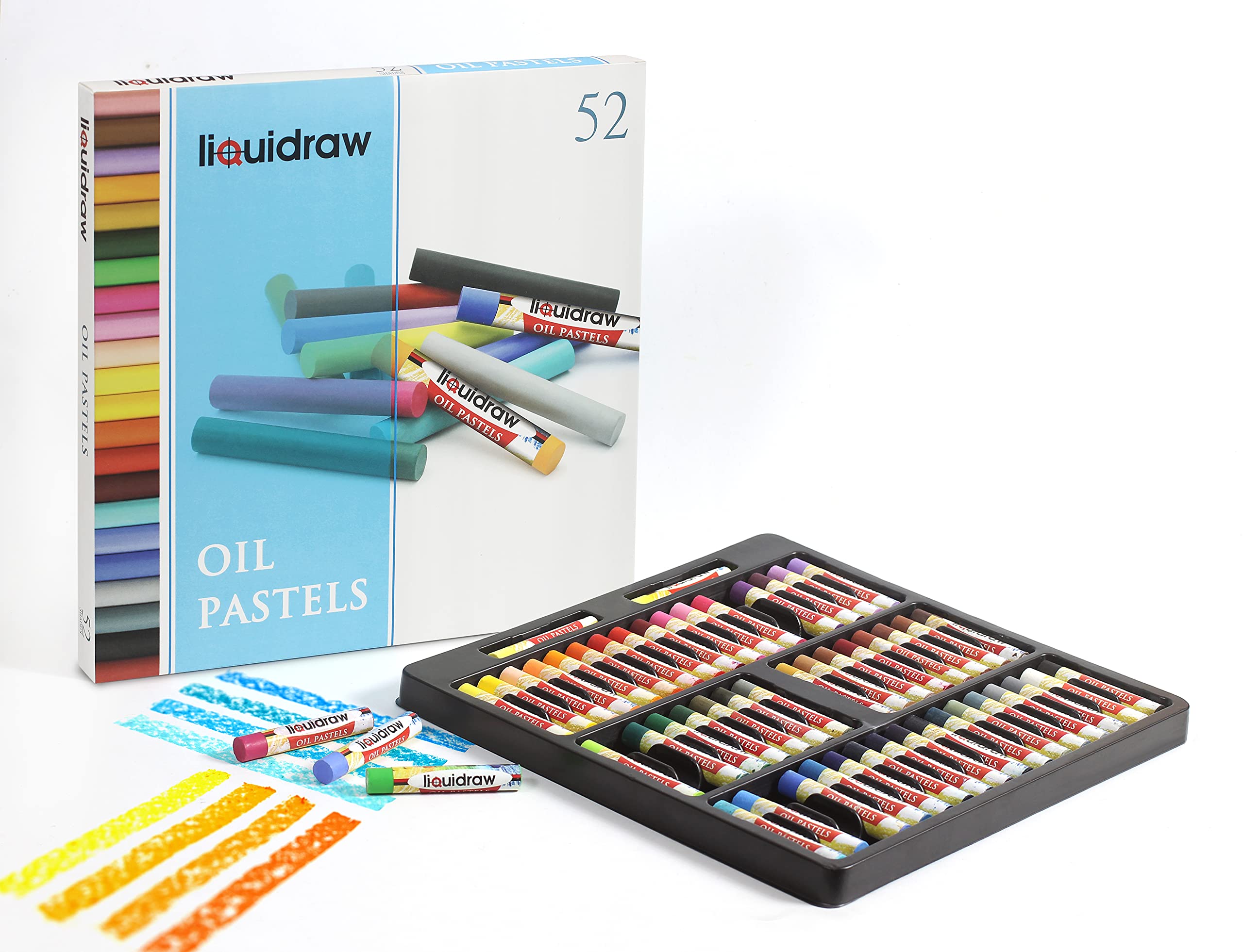 Liquidraw 52 Colors Soft Oil Pastels Set - Professional Artist Quality for Drawing, Sketching & Painting - Perfect for Artists, Students & Kids - Ideal for Classroom, Home Studio & Creative Projects