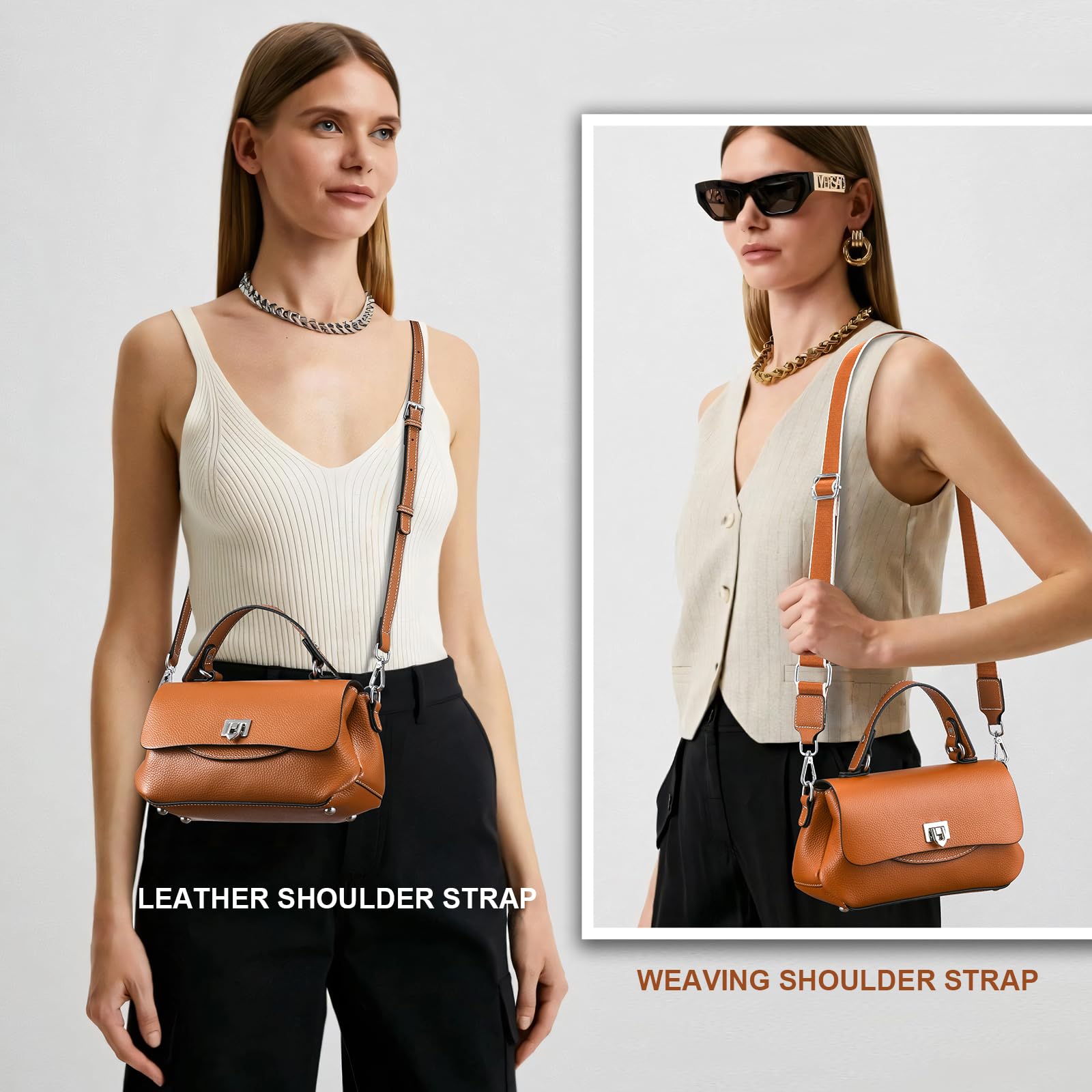 Yonami Genuine Leather Crossbody Bags for Women - Stylish Designer Shoulder Handbags & Small Purses - Perfect for Work, Travel, and Everyday Use