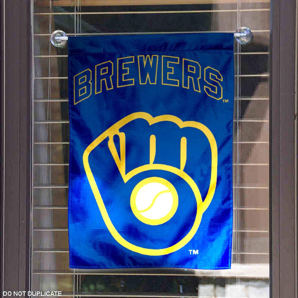 WinCraft Milwaukee Brewers Retro Throwback Glove Double-Sided Garden Flag - Perfect for Baseball Fan Yard Decor & Seasonal Home Display