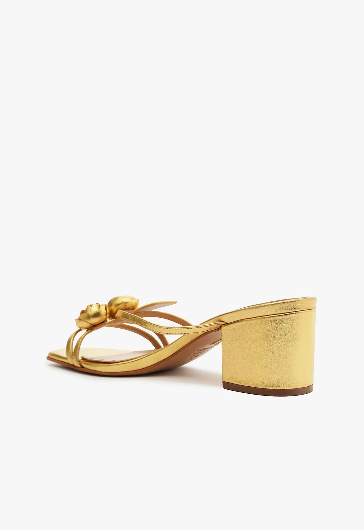 Alma Metallic Leather Sandals for Women - Comfortable Summer Slide Sandals with Cushioned Footbed | Perfect for Beach, Vacation & Casual Outings