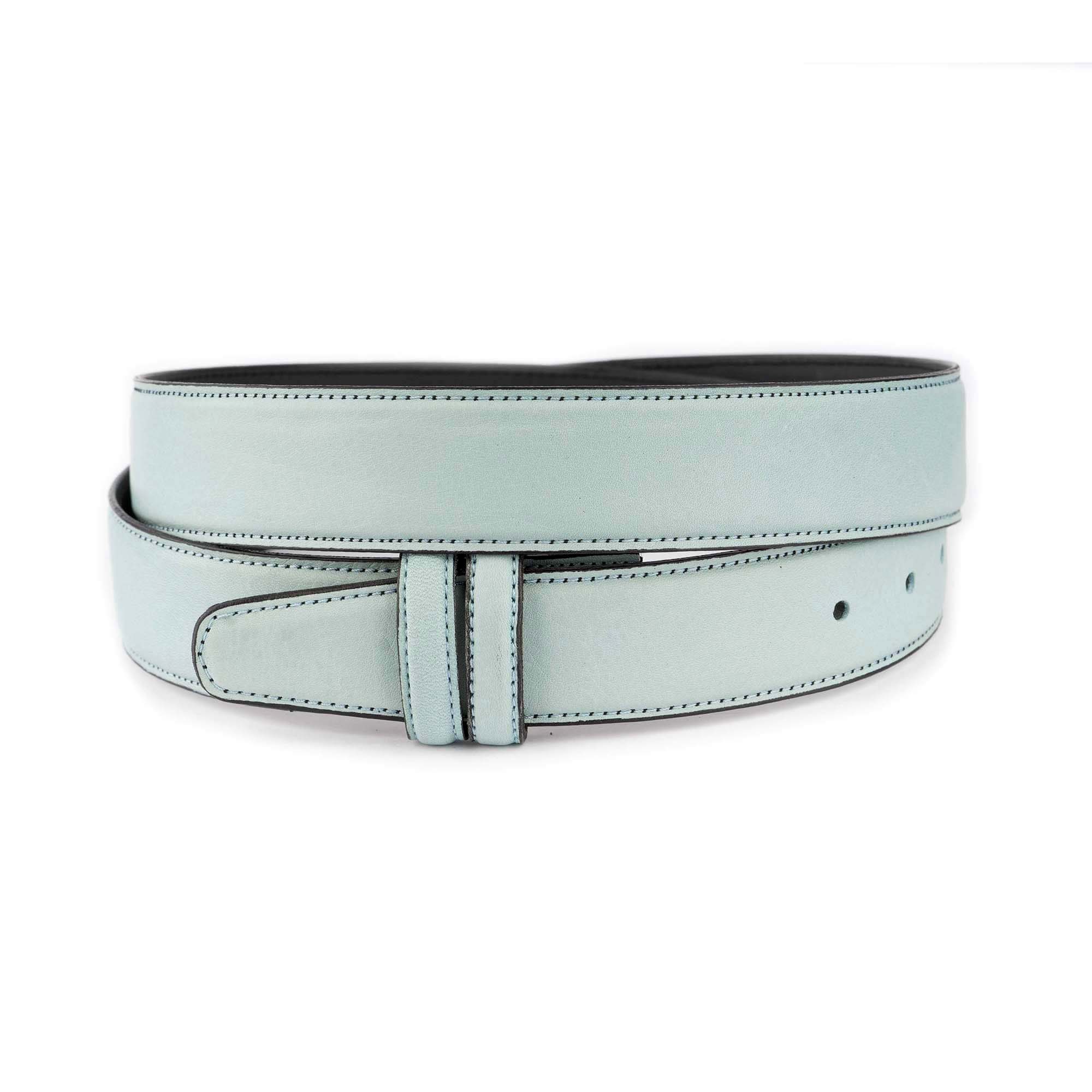 Premium Light Blue Genuine Leather Belt Strap - Replacement for Dunhill Buckles | Classic & Stylish Accessory for Men's Formal & Casual Outfits