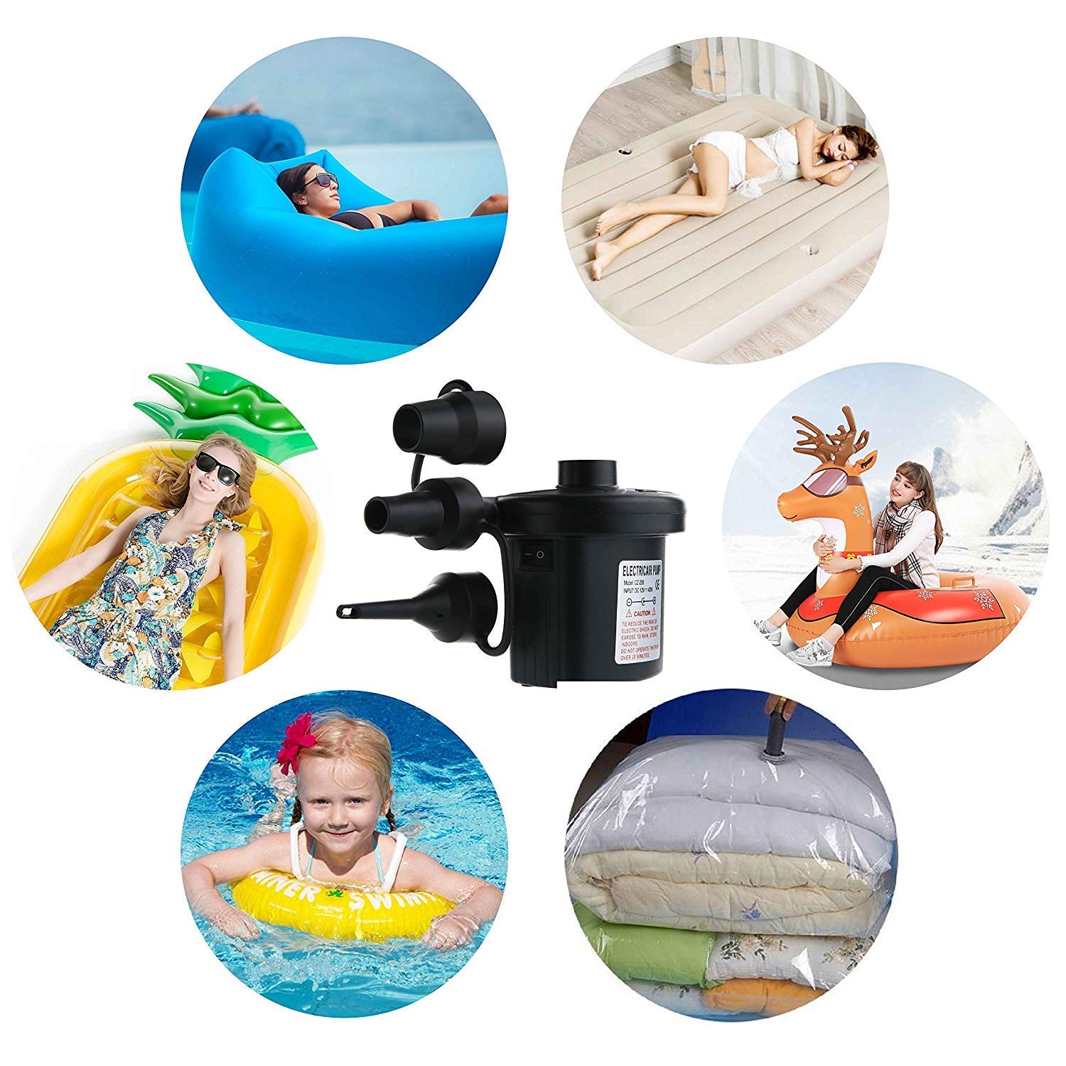 **Jasonwell Inflatable Dinosaur Pool Float Tube with Electric Air Pump - Fun Giant Dinosaur Raft for Swimming Pools, Lakes & Beach Parties**