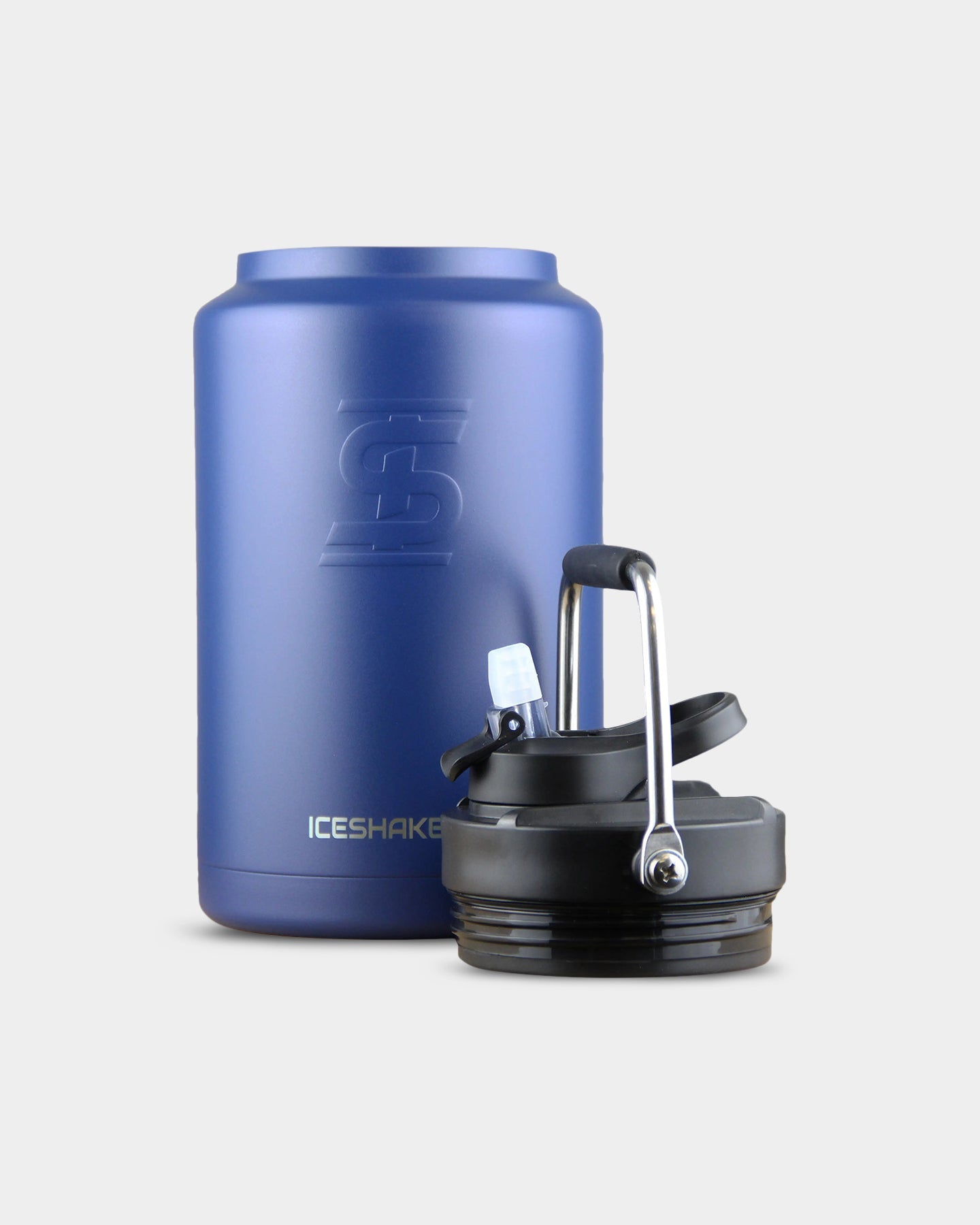 1 Gallon (128oz) Ice Shaker Water Bottle - Leakproof & Insulated Stainless Steel Jug for Gym, Workouts, and Outdoor Activities - Keeps Drinks Cold for 24 Hours
