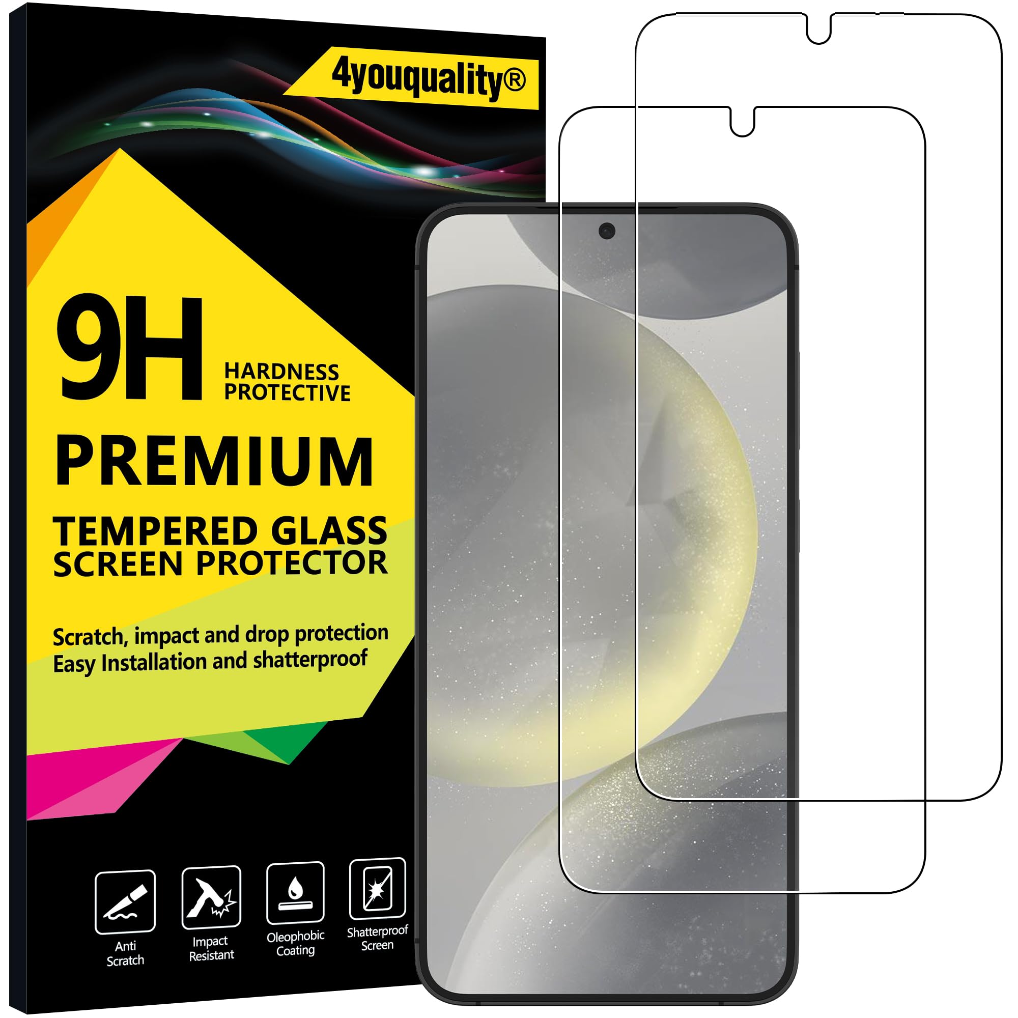 Premium Tempered Glass Screen Protector for Samsung Galaxy S25 Plus/S25+ & S24 Plus/S24+ 5G - 2 Pack, Anti-Scratch, Impact Resistant, Fingerprint Compatible with Lifetime Warranty - Perfect for Daily Use, Gaming & Outdoor Activities