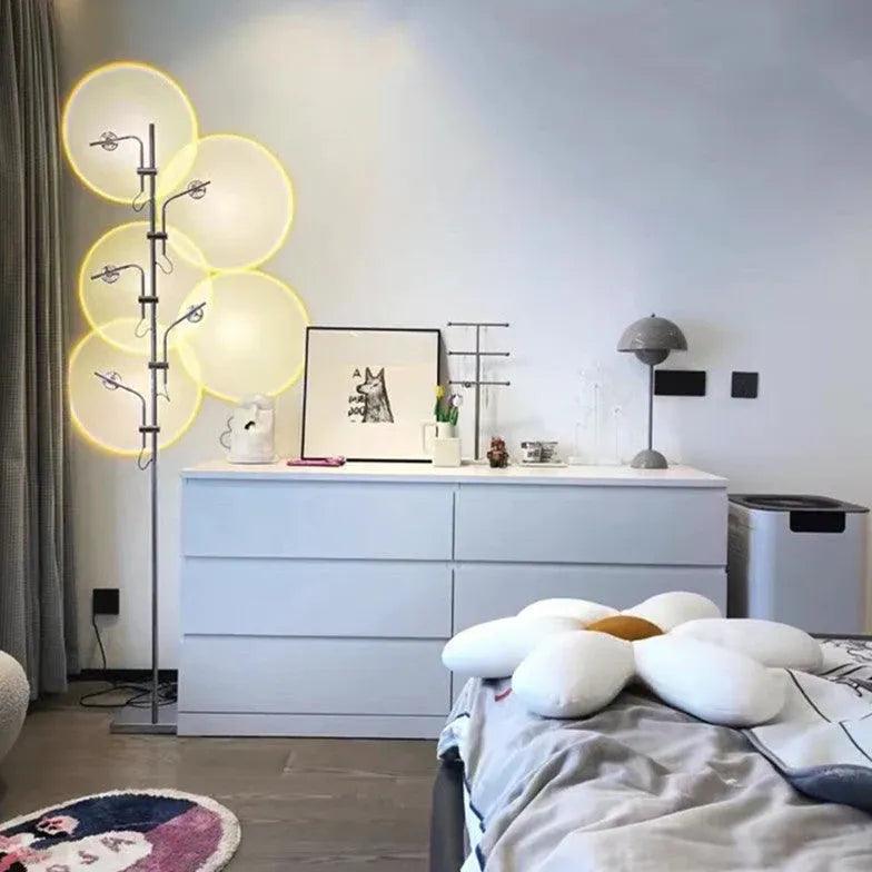 Modern Slim Floor Lamp with Decorative Shadow Effect - Perfect for Living Room, Bedroom, and Office Lighting