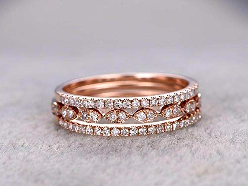 1.50 Carat 3-Piece Wedding Ring Set - 18K Gold Plated Stackable Bridal Band for Engagement, Anniversary & Proposal - Perfect for Bridal Shower, Vow Renewal & Romantic Occasions