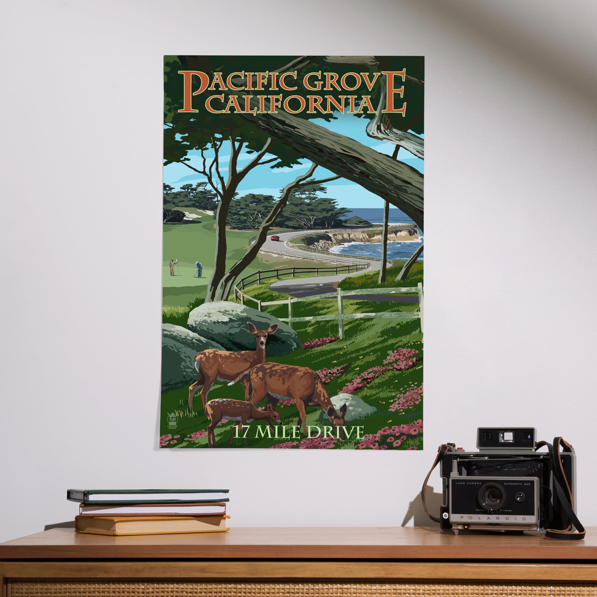 Lantern Press 16x24 Inch Giclee Art Print - Pacific Grove California 17 Mile Drive Coastal Landscape Wall Decor | Perfect for Living Room, Bedroom & Office