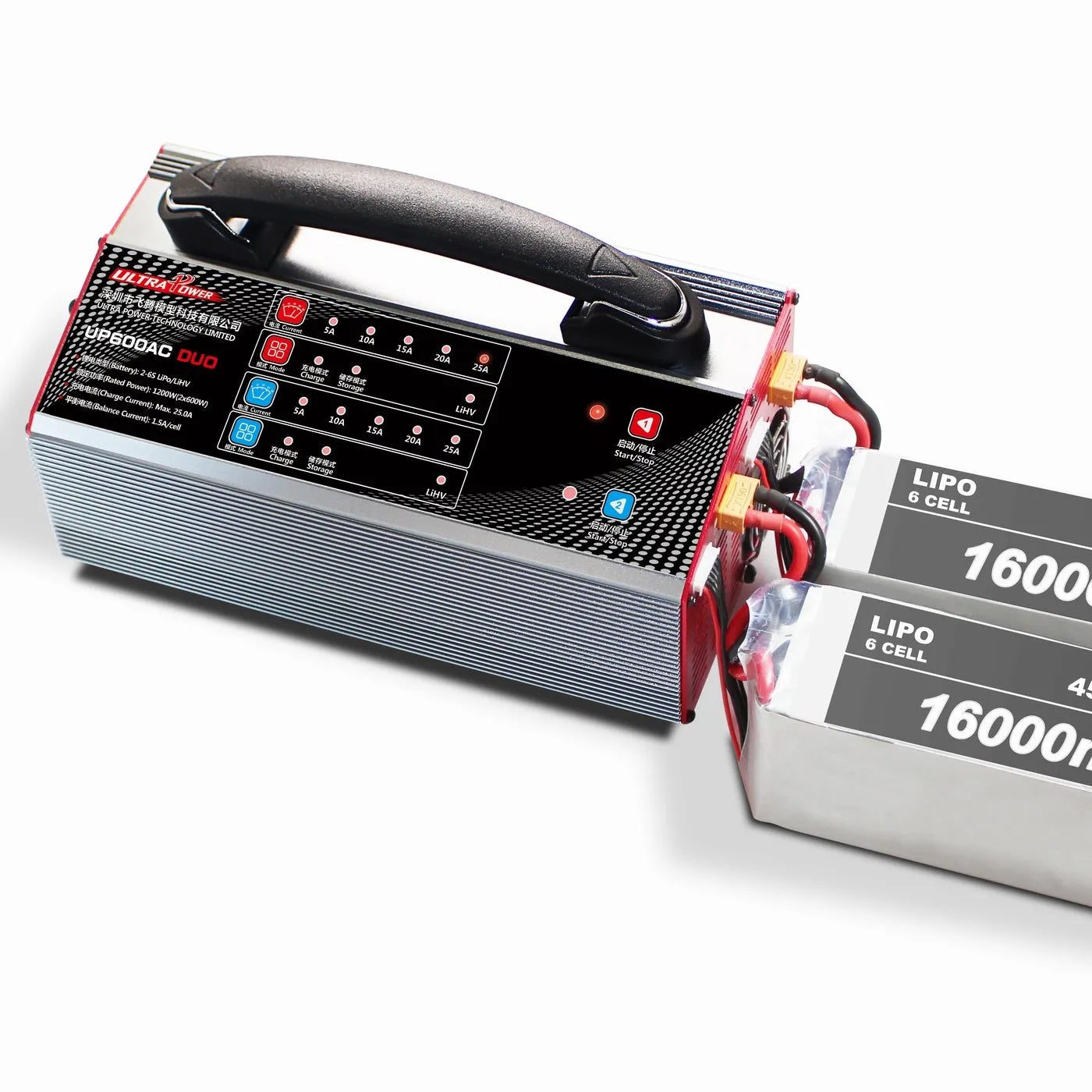 Ultra Power UP600AC DUO 2X600W 25A 6S Battery Charger for DJI Mavic, Phantom, Inspire Drones - Fast Charging for UAV, FPV, and RC Aircraft