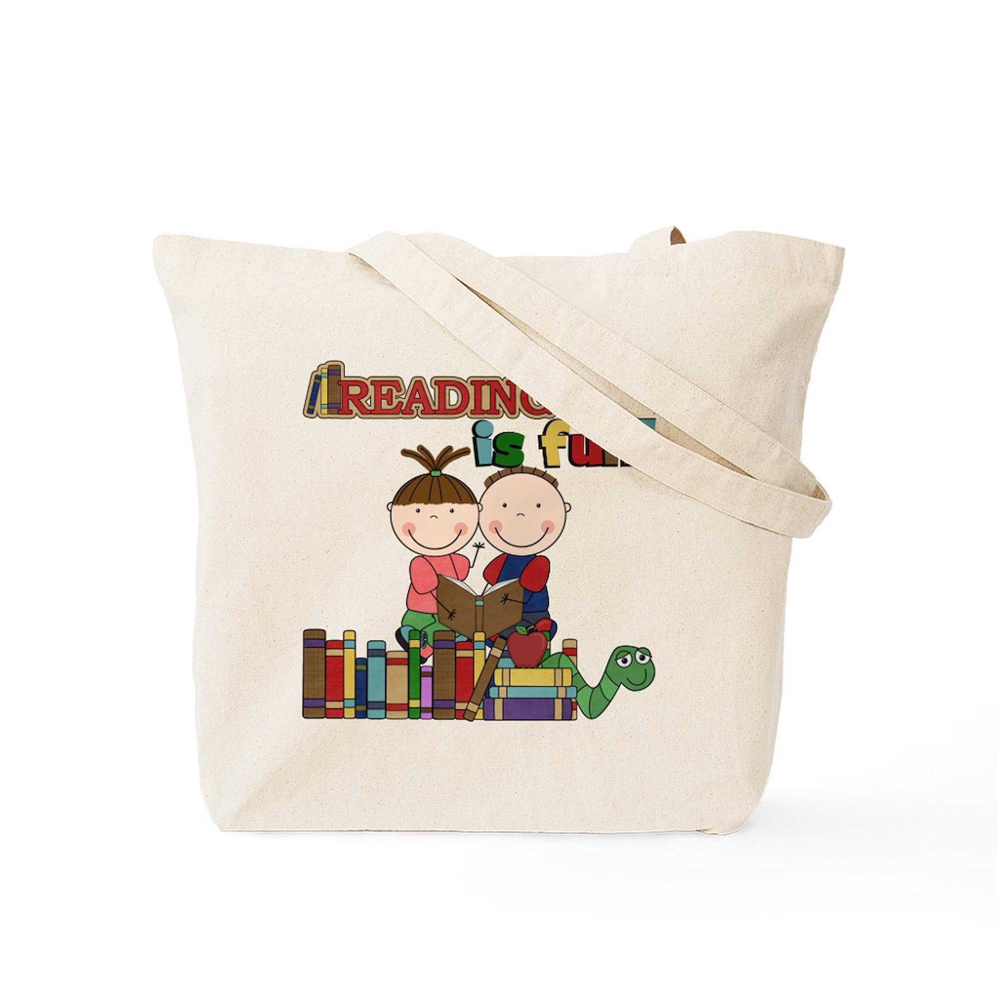 Reading Is Fun Tote Bag - Natural Canvas Reusable Shopping Bag for Book Lovers, Library Visits & Eco-Friendly Grocery Trips