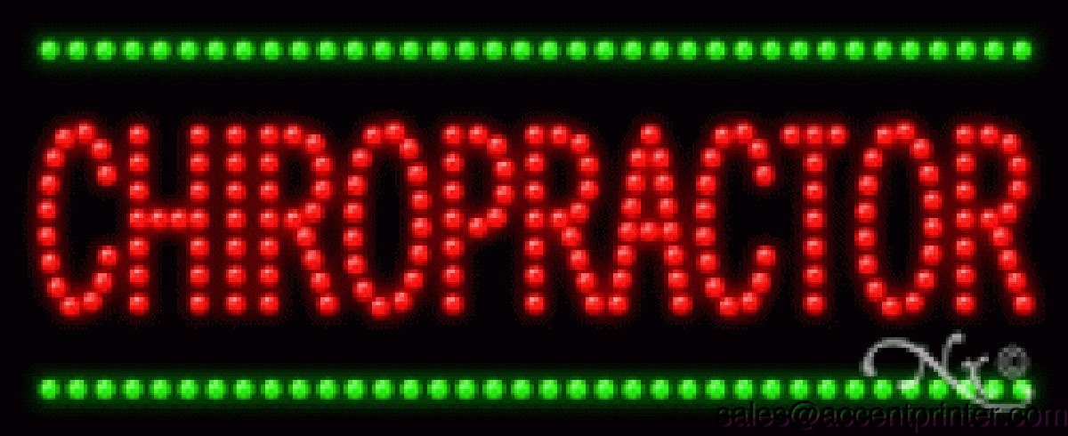 Chiropractor Flashing & Animated LED Sign - High Impact, Energy Efficient Light for Chiropractic Offices, Massage Therapy Clinics & Wellness Centers - Perfect for Storefronts, Waiting Rooms & Reception Areas