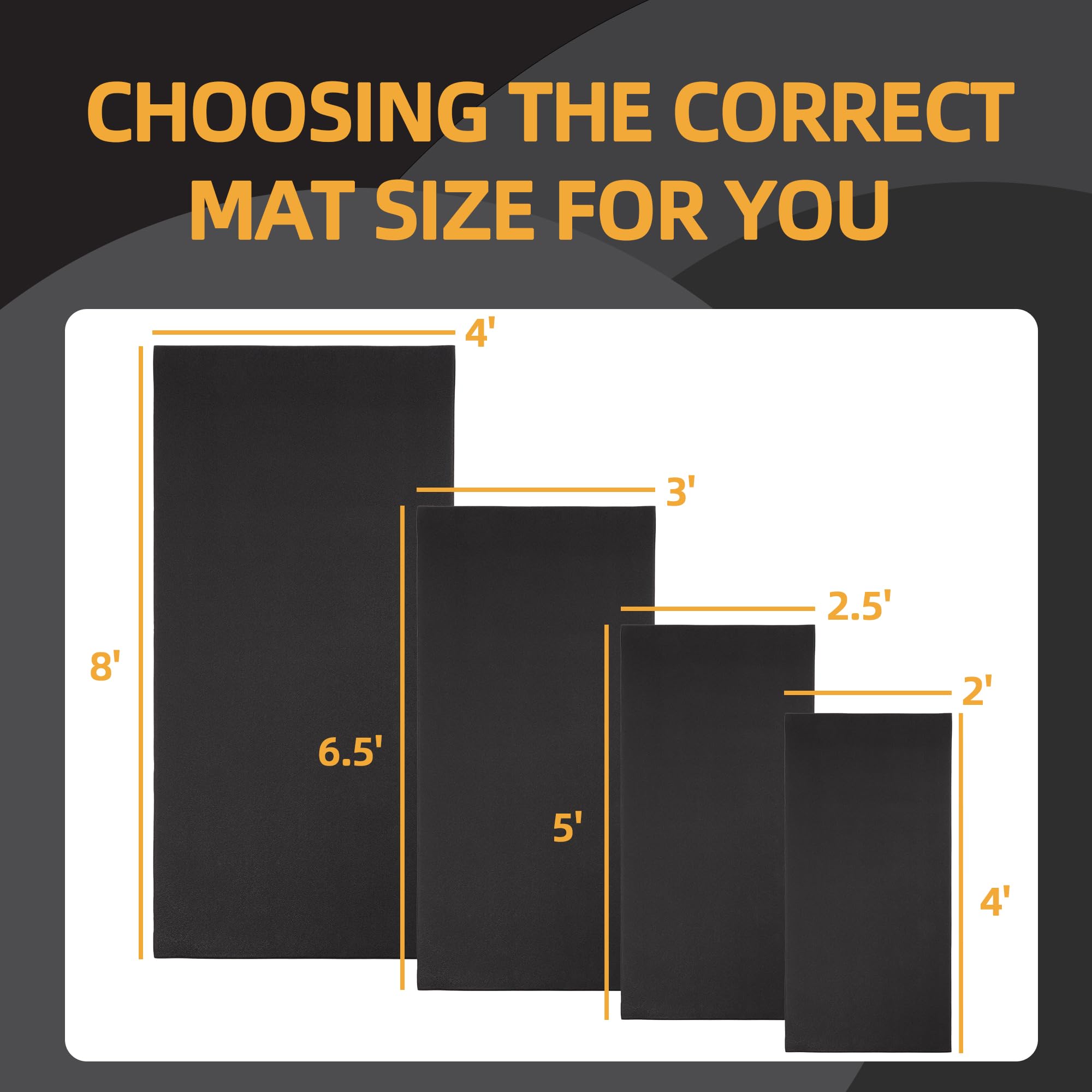 Premium High-Density Home Gym Equipment Mat for Treadmills & Exercise Bikes - 1/4