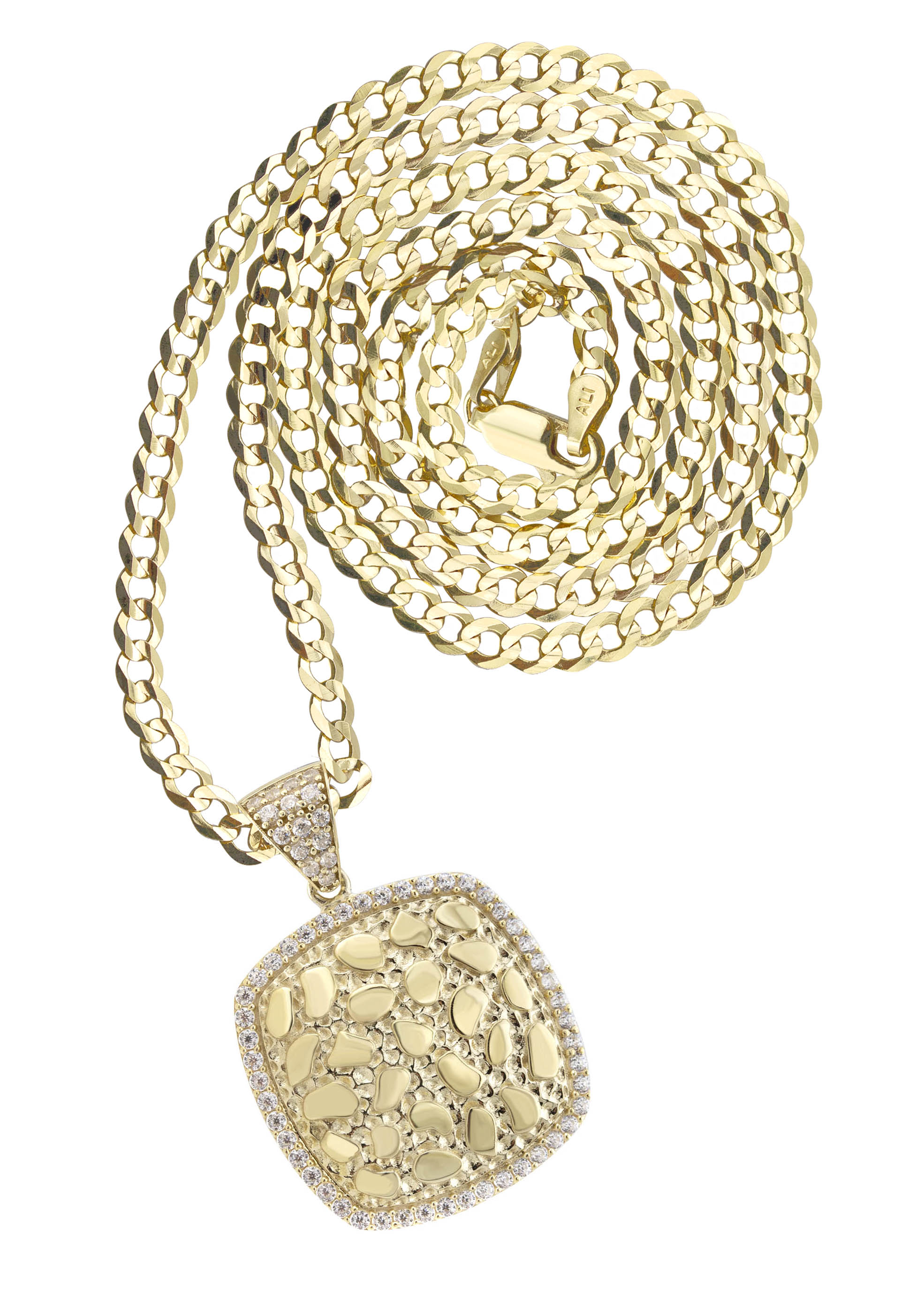 10K Yellow Gold Nugget Necklace for Women - 3 Grams Solid Gold Chunky Chain Necklace | Perfect for Casual Wear, Layering & Gift Giving