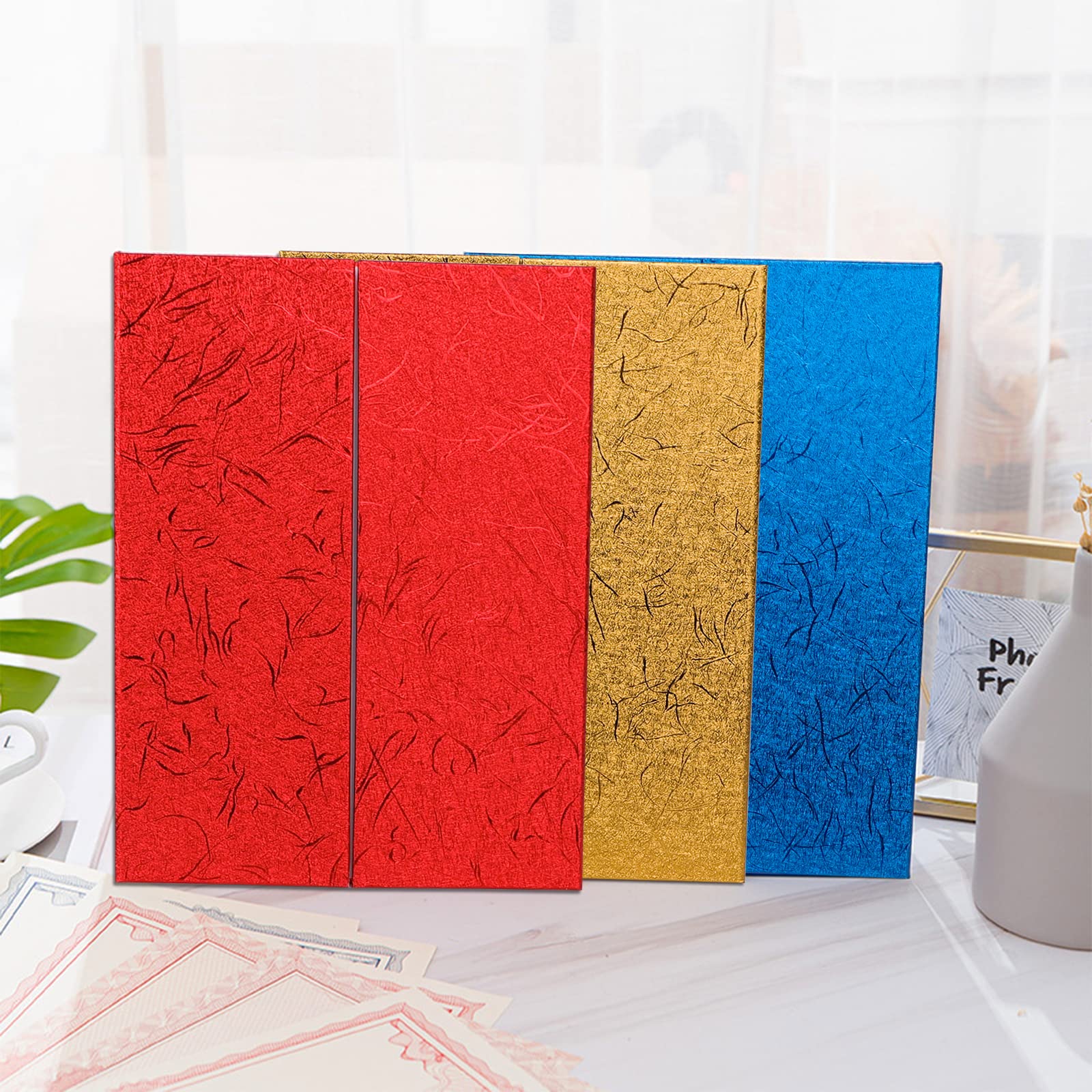 2-Pack A4 Blank Certificate Holders with Inner Pages - Letter-Sized Diploma Covers for Graduation, Awards & Office Documents | Durable Cardstock Portfolio for School, Workplace & Professional Use