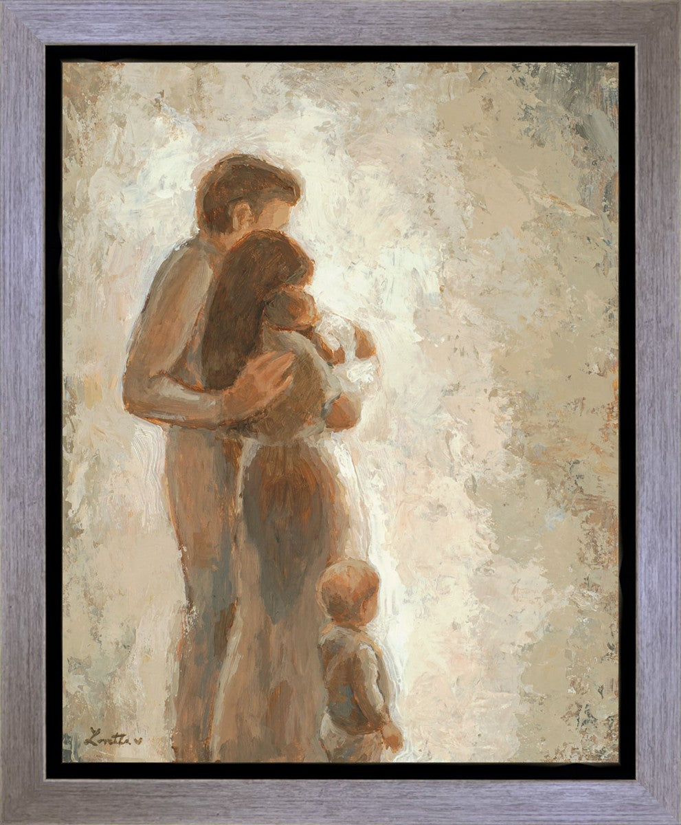 Family Looking Towards the Light Gallery Wrap Canvas - Inspirational Home Wall Art Decor for Living Room, Bedroom & Office - Perfect for Family Photos, Wedding Gifts & Housewarming Presents