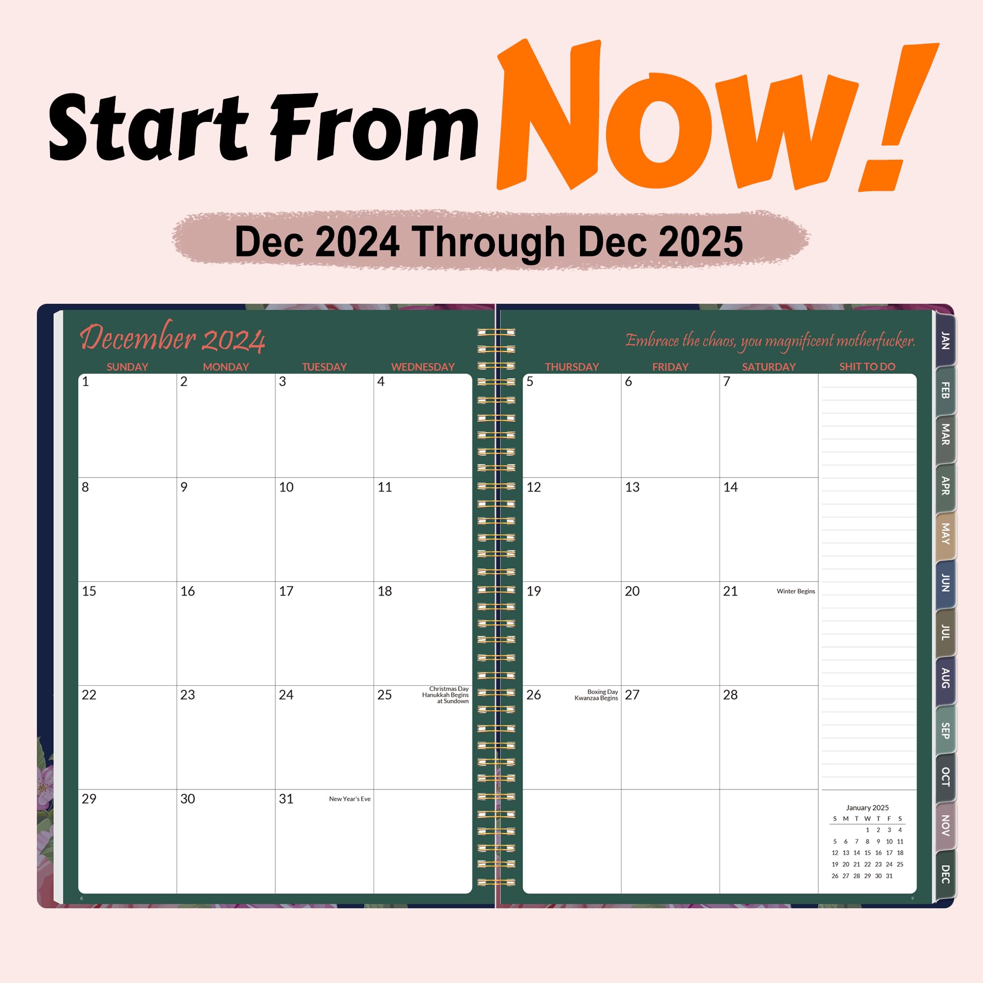 2025 Fuck It Planner - 12-Month Weekly Organizer for Stressed Women (8.5x11