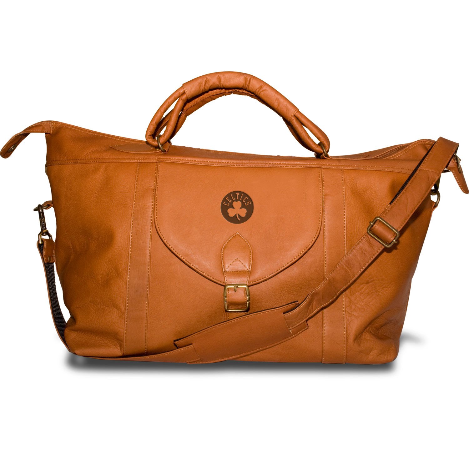 NBA Genuine Leather Top Zip Travel Duffle Bag for Men - Perfect for Gym, Sports, Travel & Weekend Getaways
