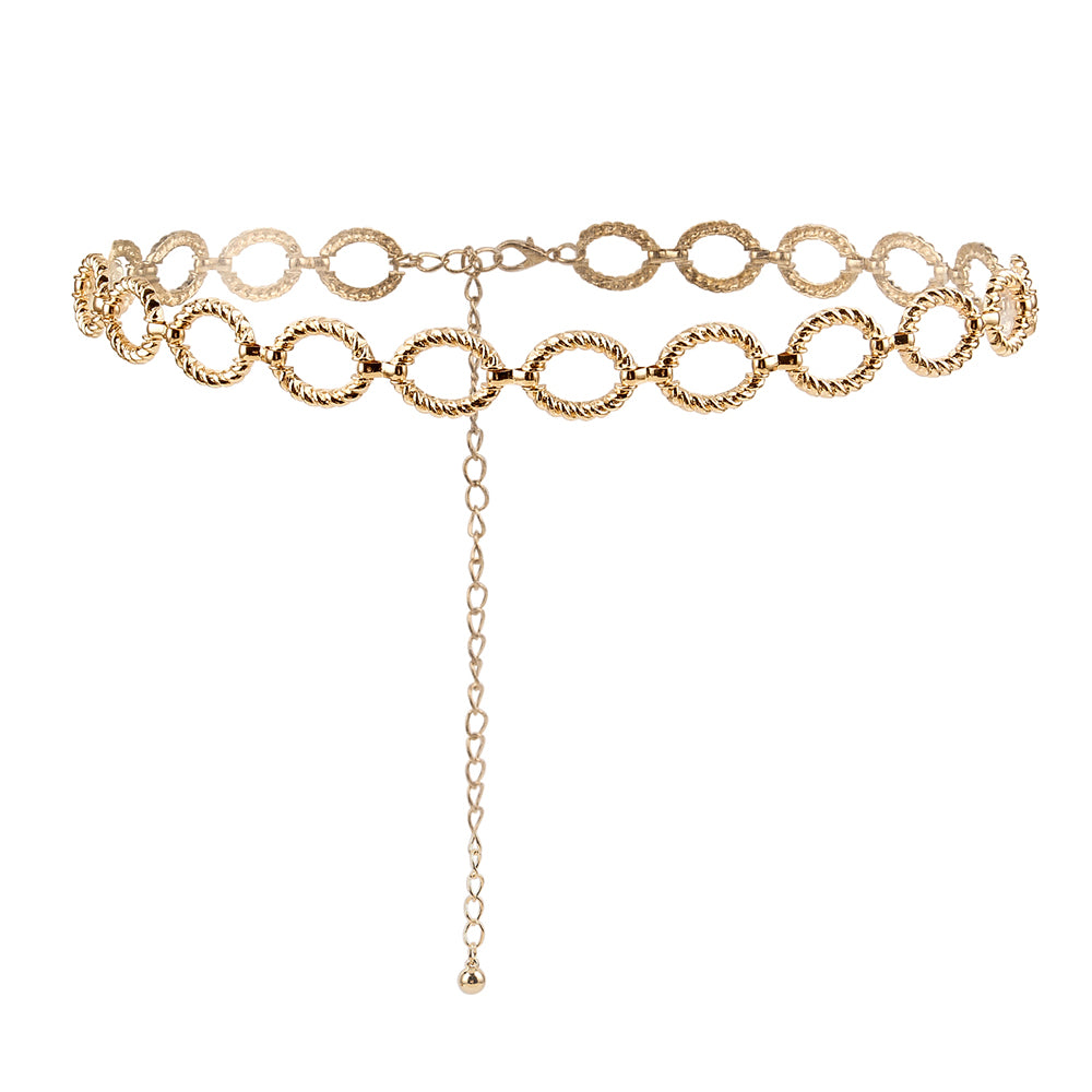 Elegant Women's Waist Chain - Vintage Wavy Metal Circle Belt for Jeans & Fashion Accessories | Perfect for Parties, Weddings & Boho Outfits